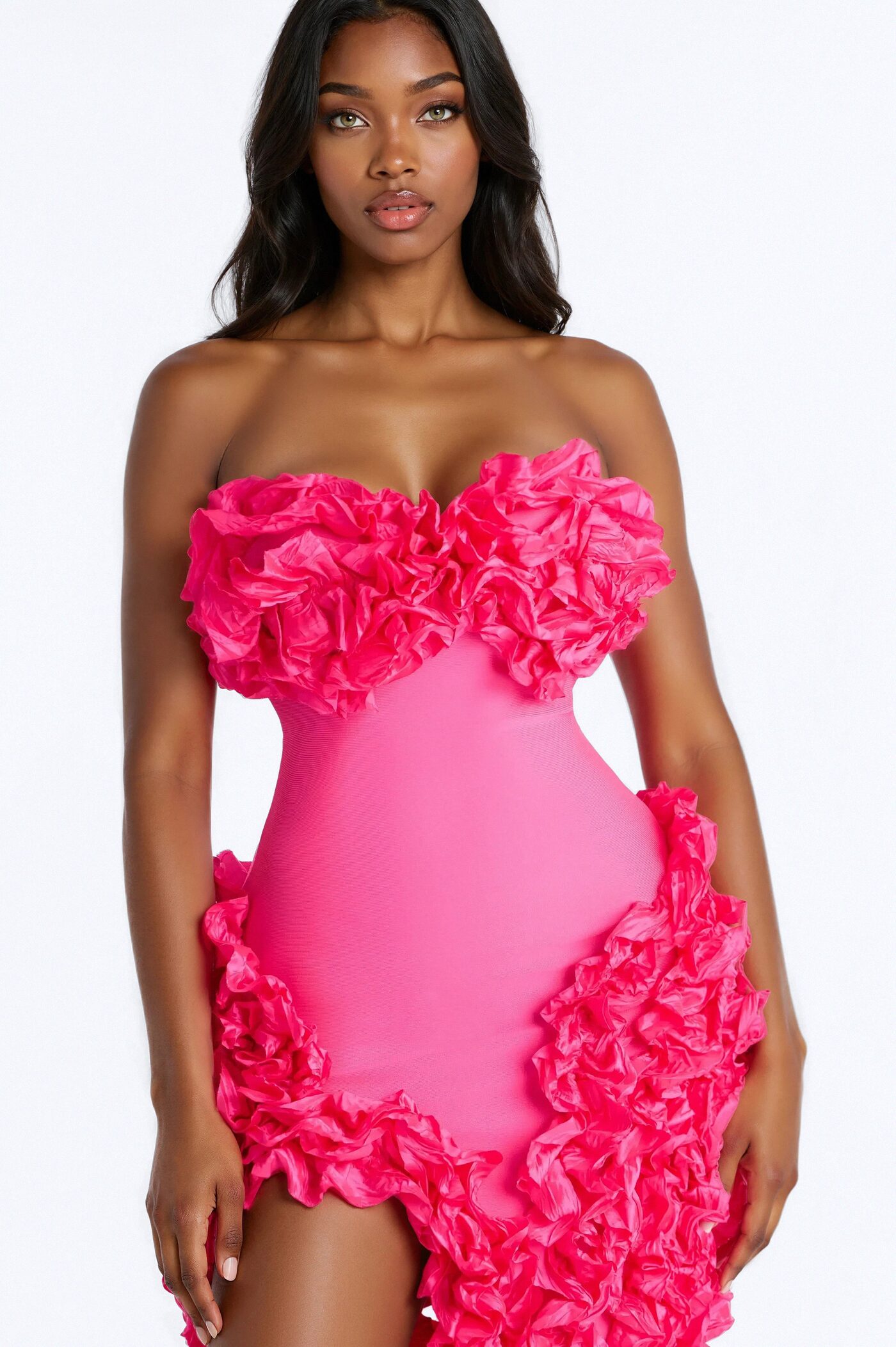 Leila Bandage Mini Dress - Hot Pink