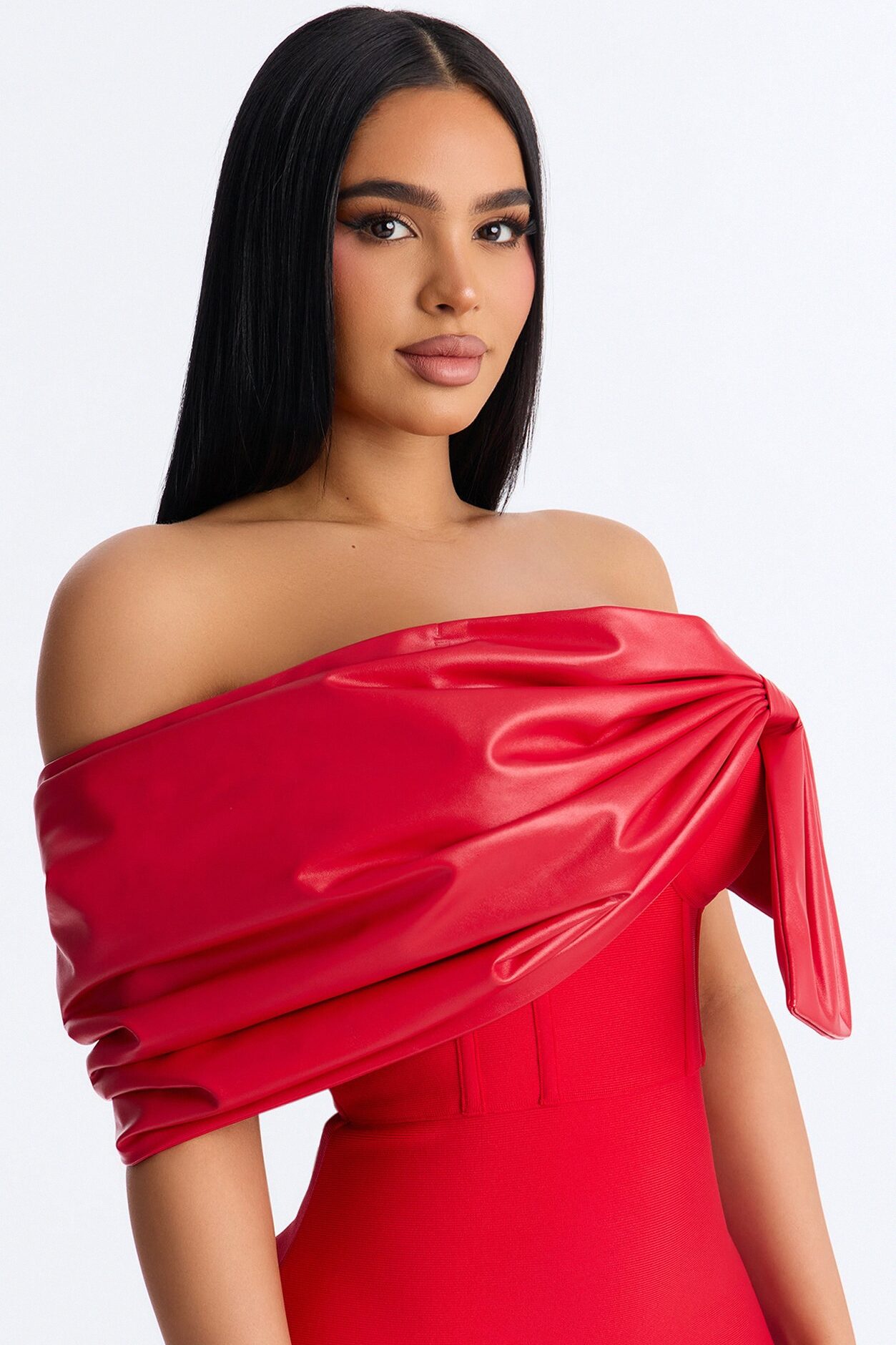 Betty Bow Bandage Mini Dress - Red