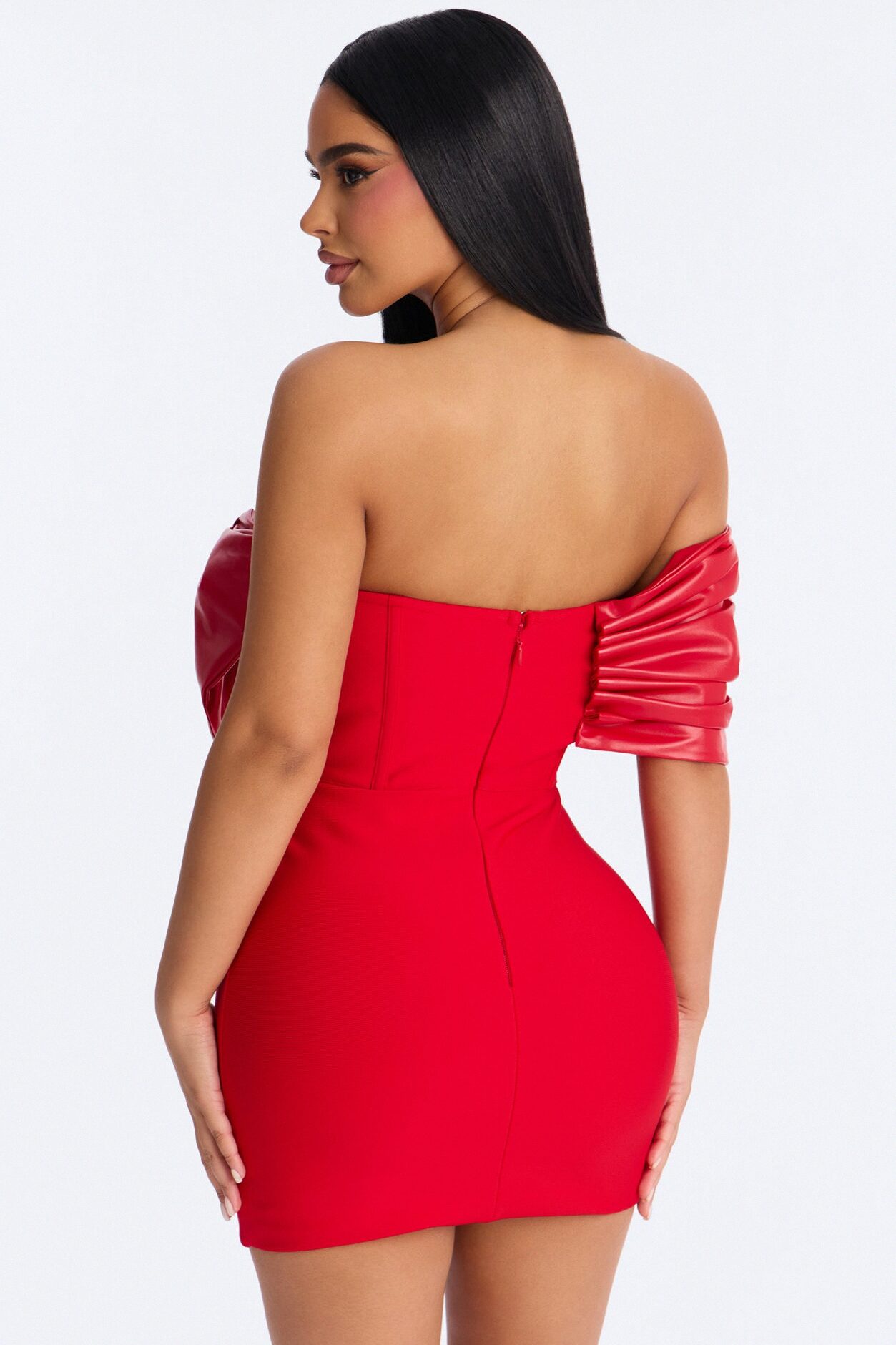 Betty Bow Bandage Mini Dress - Red