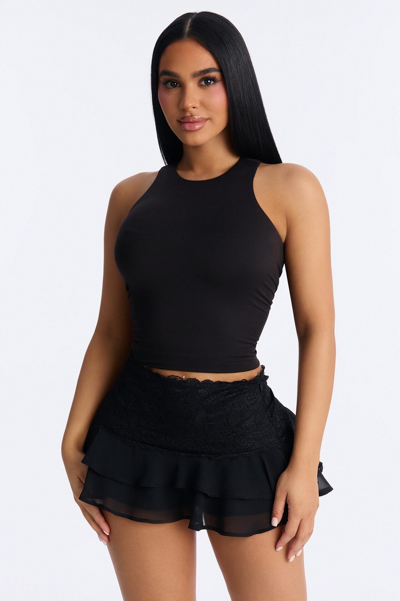Jamie Double Lined Tank Top - Black