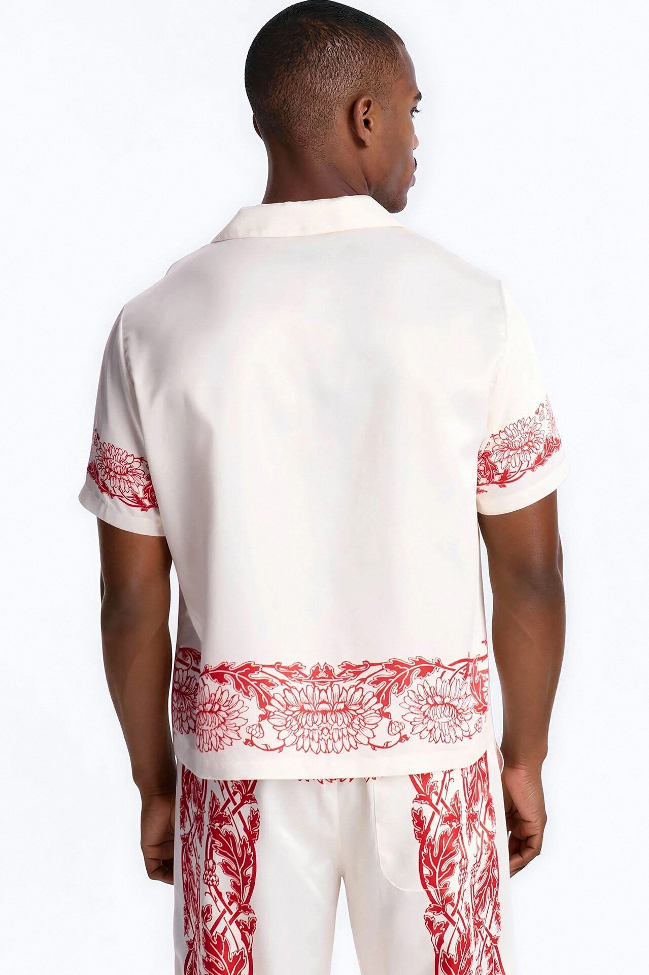 KOS Cuban Collar Button Up Shirt - White