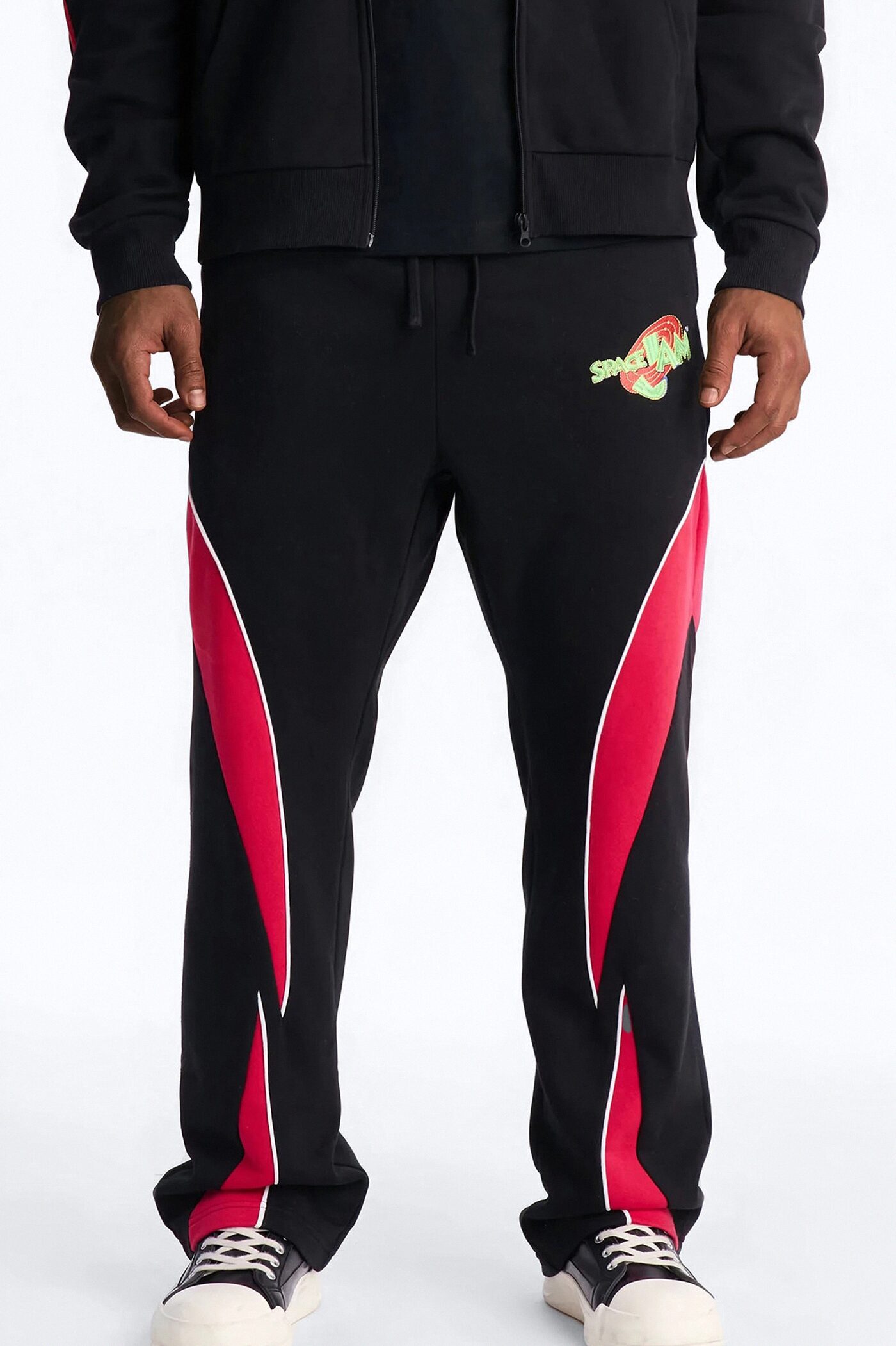 Space Jam Monstars Defense Paneled Straight Sweat Pants - Black