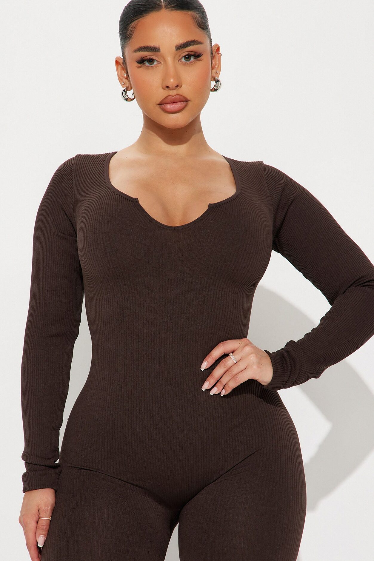Giada Seamless Jumpsuit - Chocolate