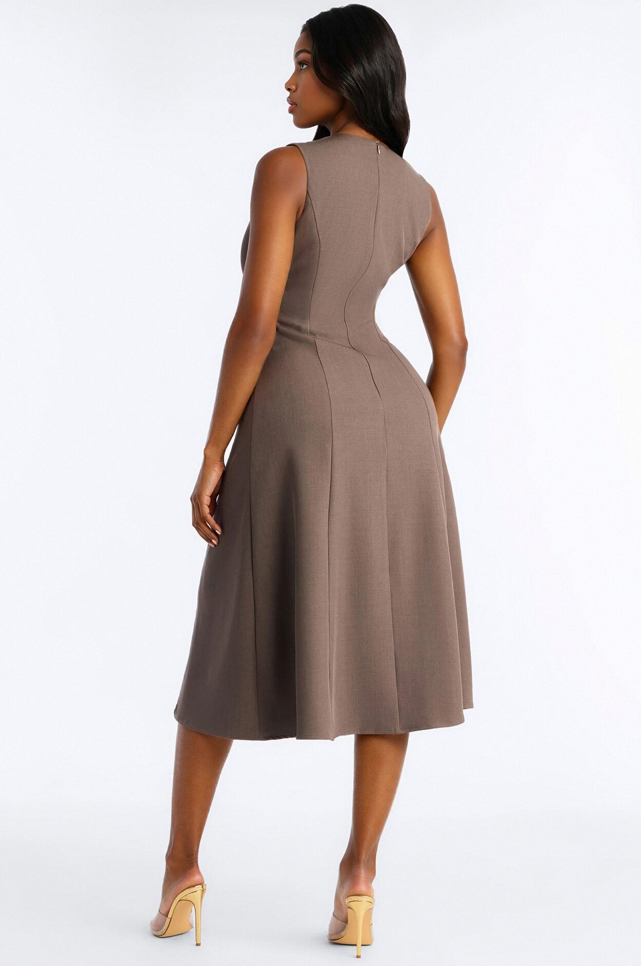 Elaine Tied Midi Dress - Charcoal