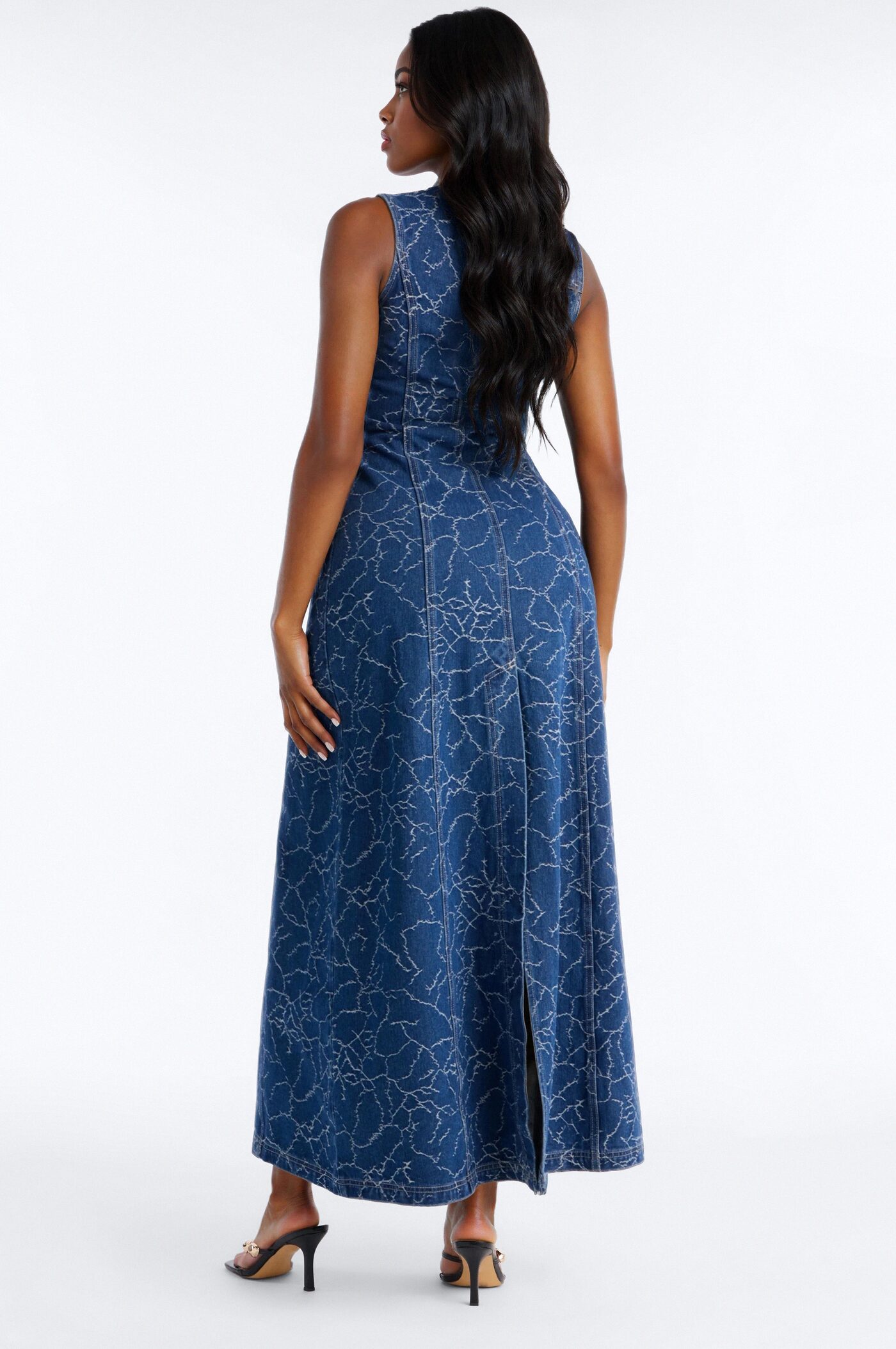 Safiya Denim Maxi Dress - Dark Wash