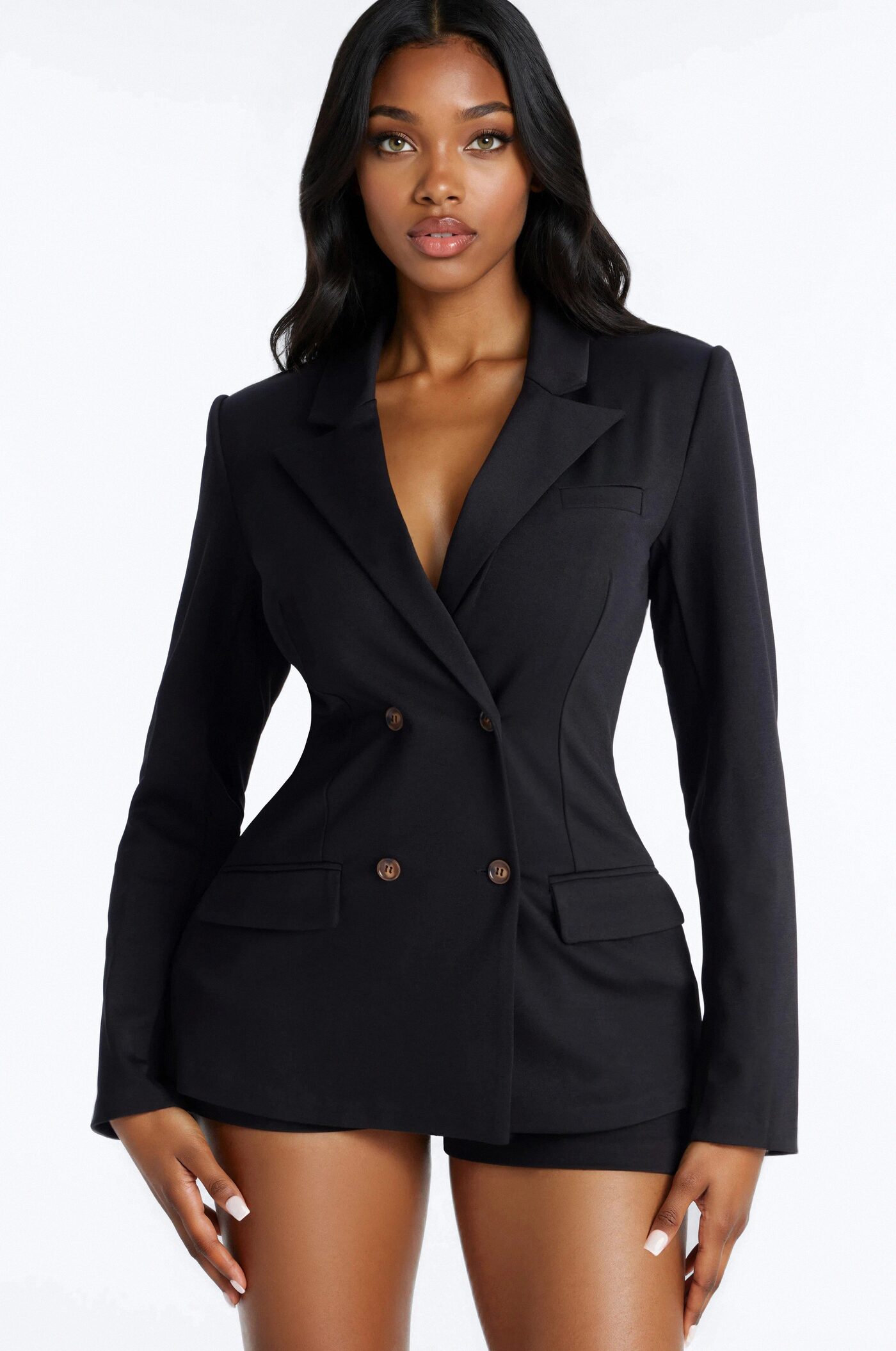 Bright Intentions Blazer Short Set - Black