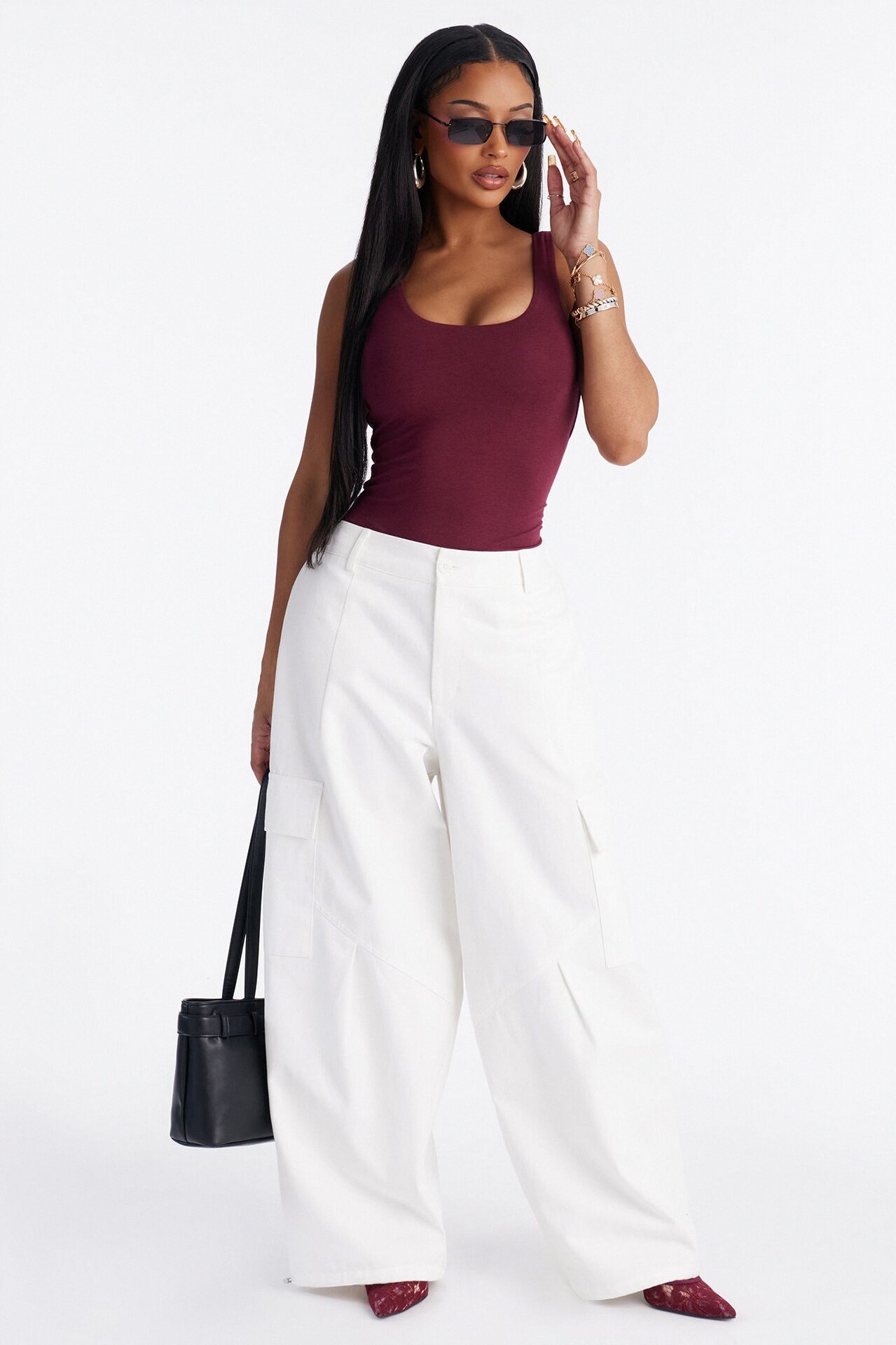 Jenna Double Lined Jersey Bodysuit - Wine