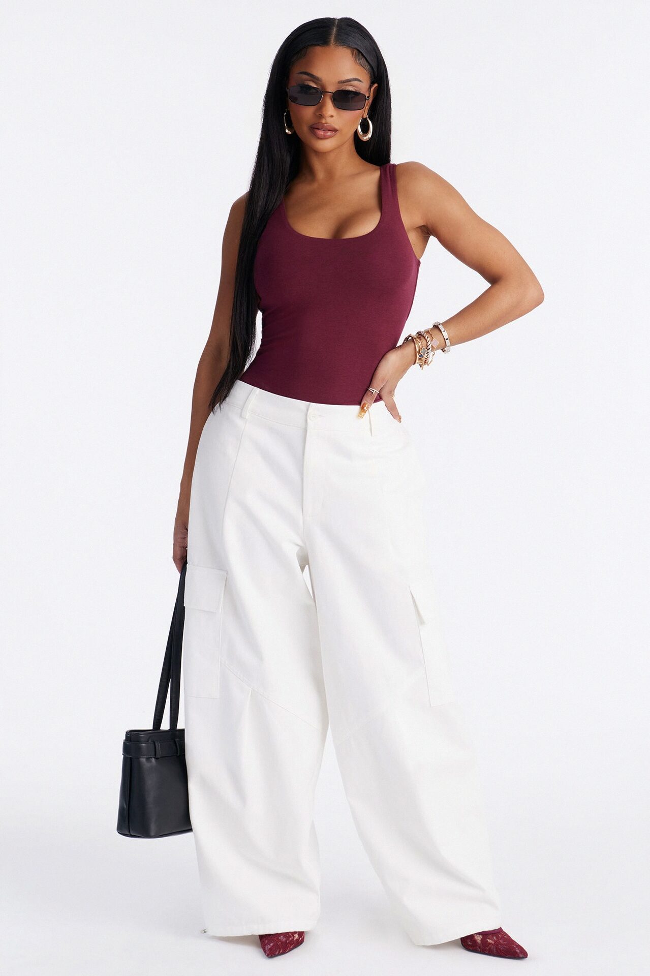 Aerin Mid Rise Cargo Jogger Pant 30″ - Ivory