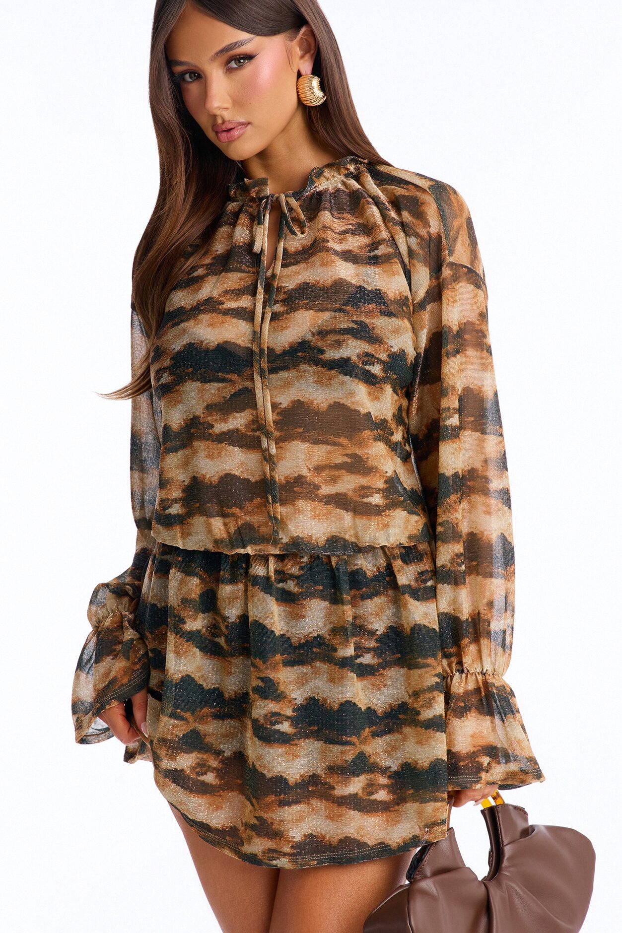 Whitney Metallic Mini Dress - Black/combo