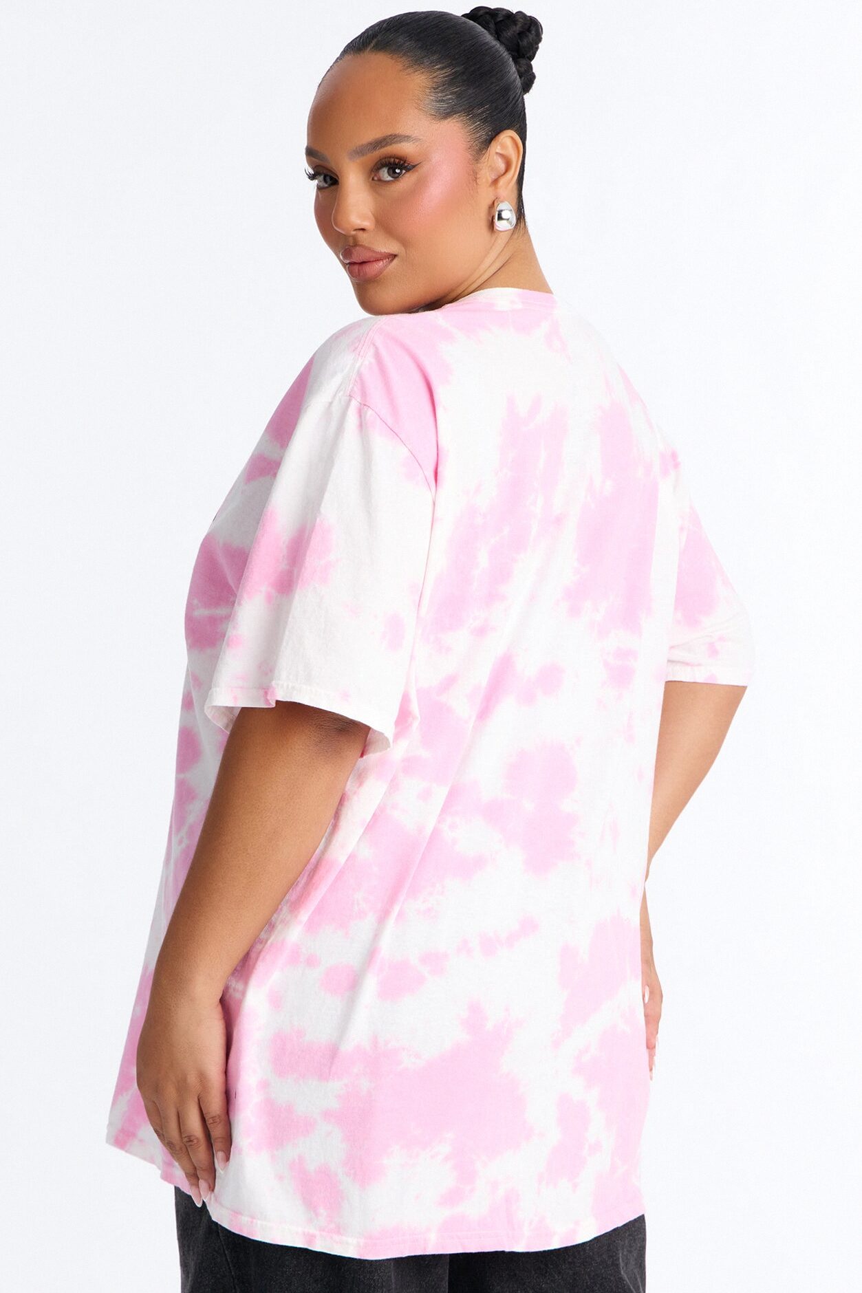 Hello Kitty Washed Oversized Crew Neck Tshirt - Pink/combo