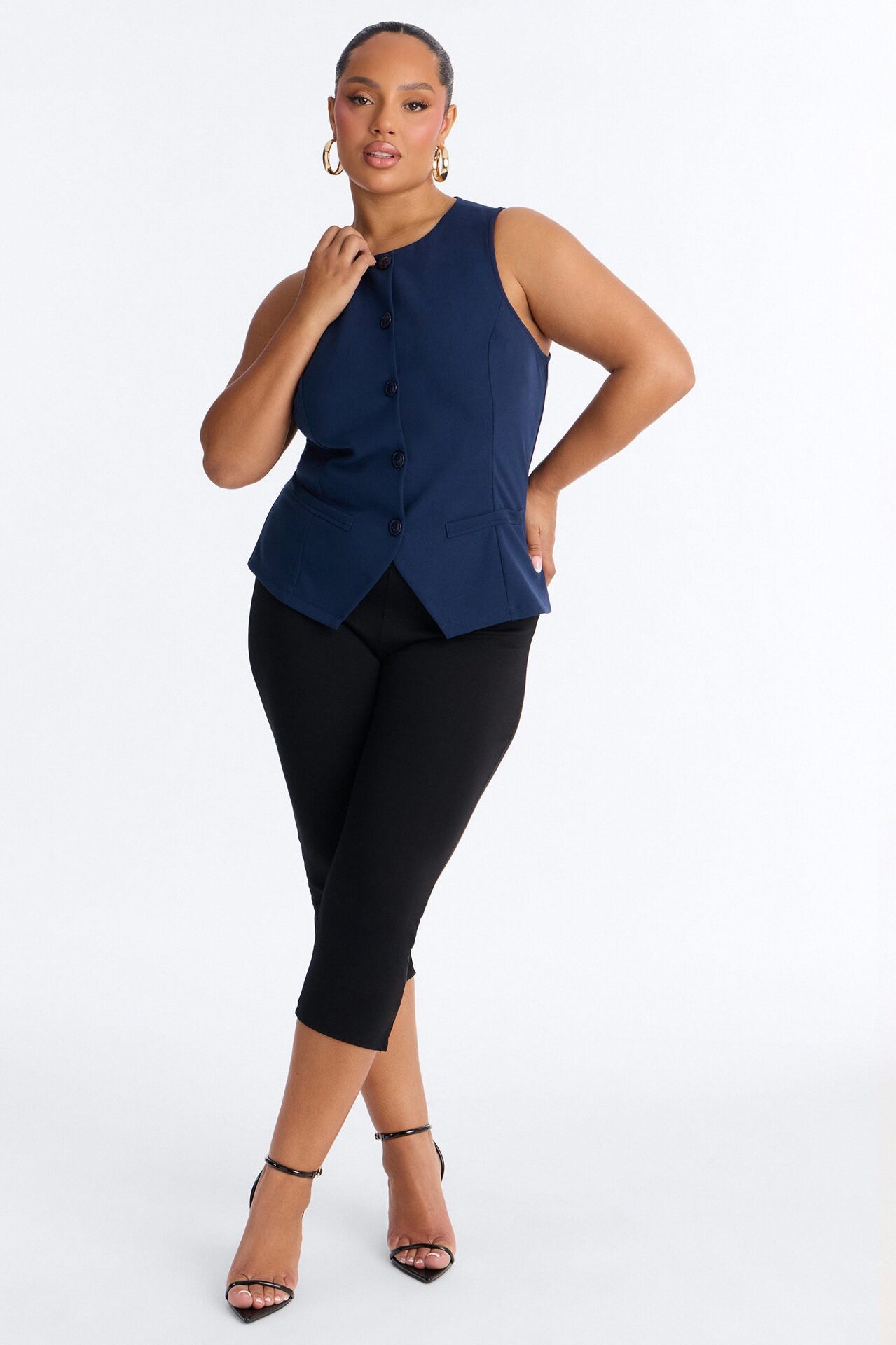 Quiet Luxury Vest Top - Navy