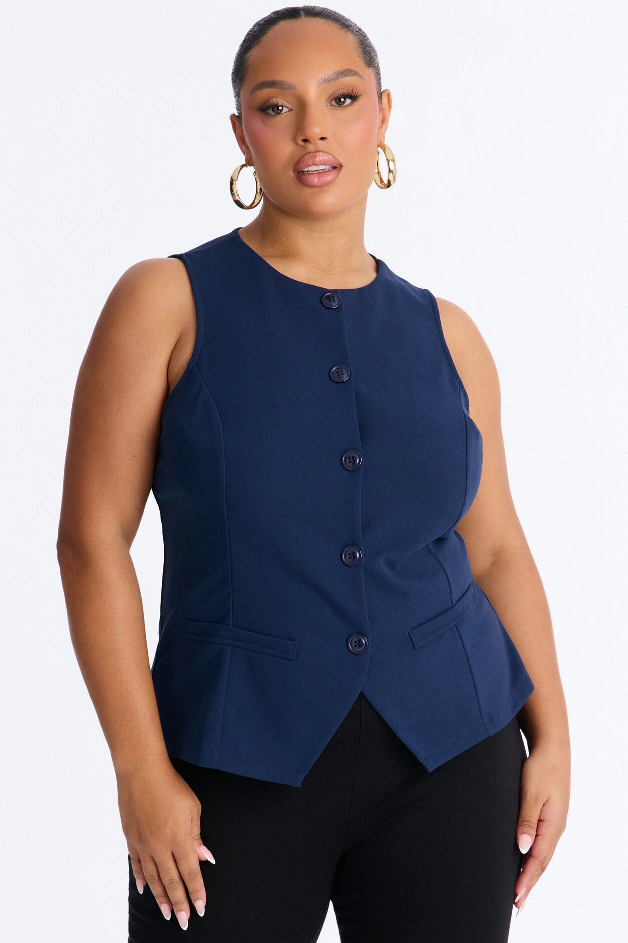 Quiet Luxury Vest Top - Navy