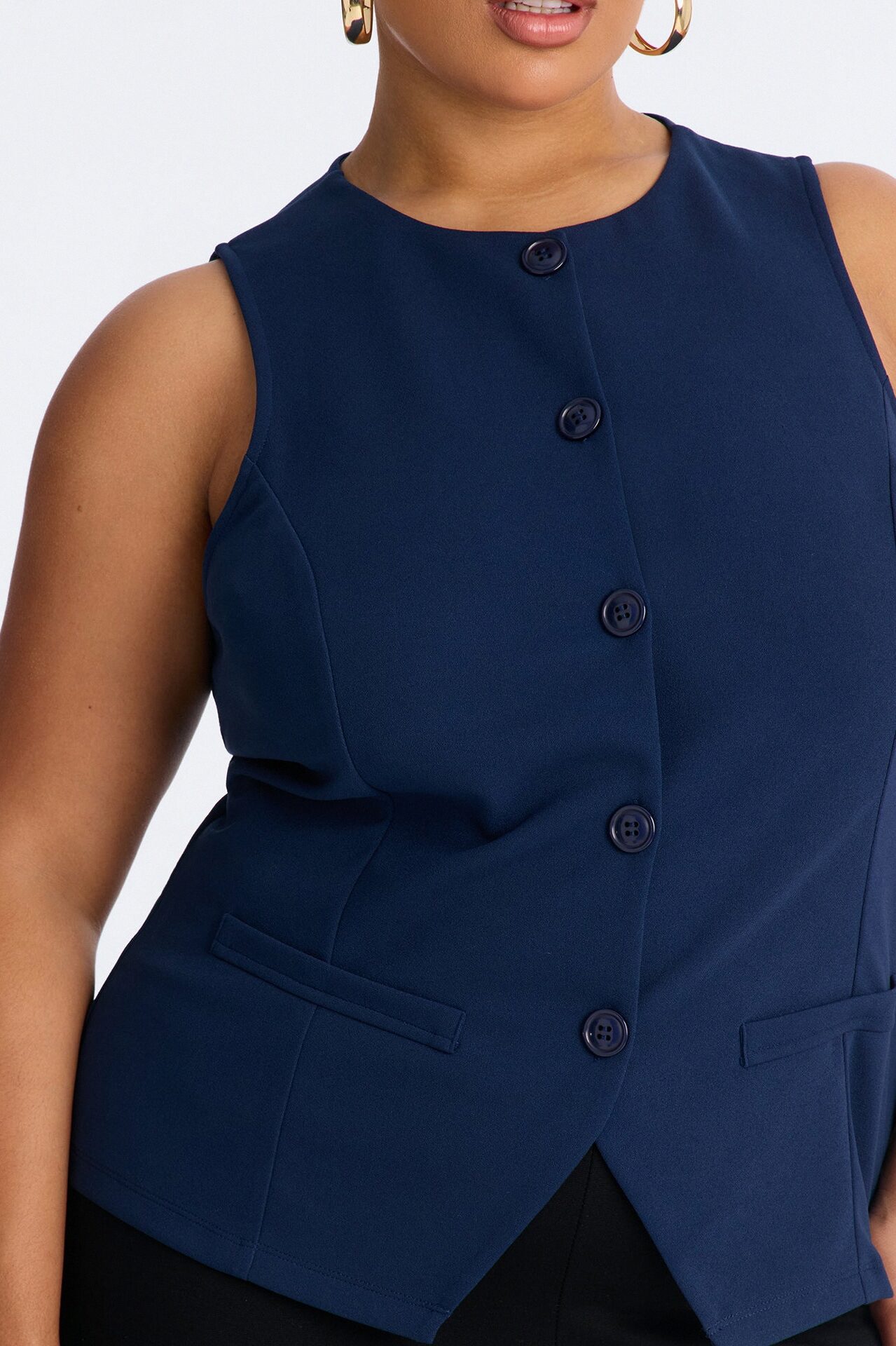 Quiet Luxury Vest Top - Navy