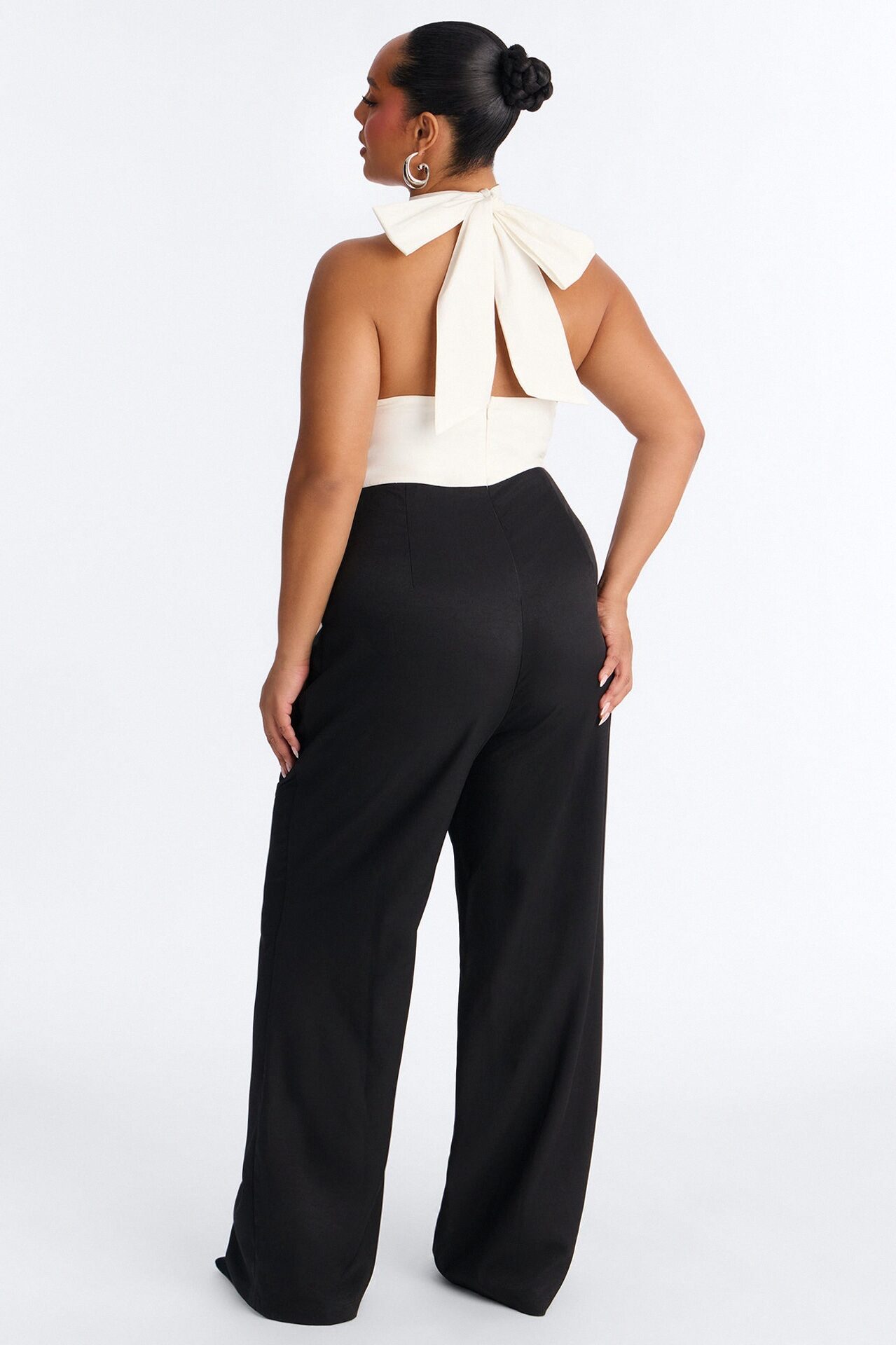 Shana Tie Neck Wide Leg Jumpsuit - Black