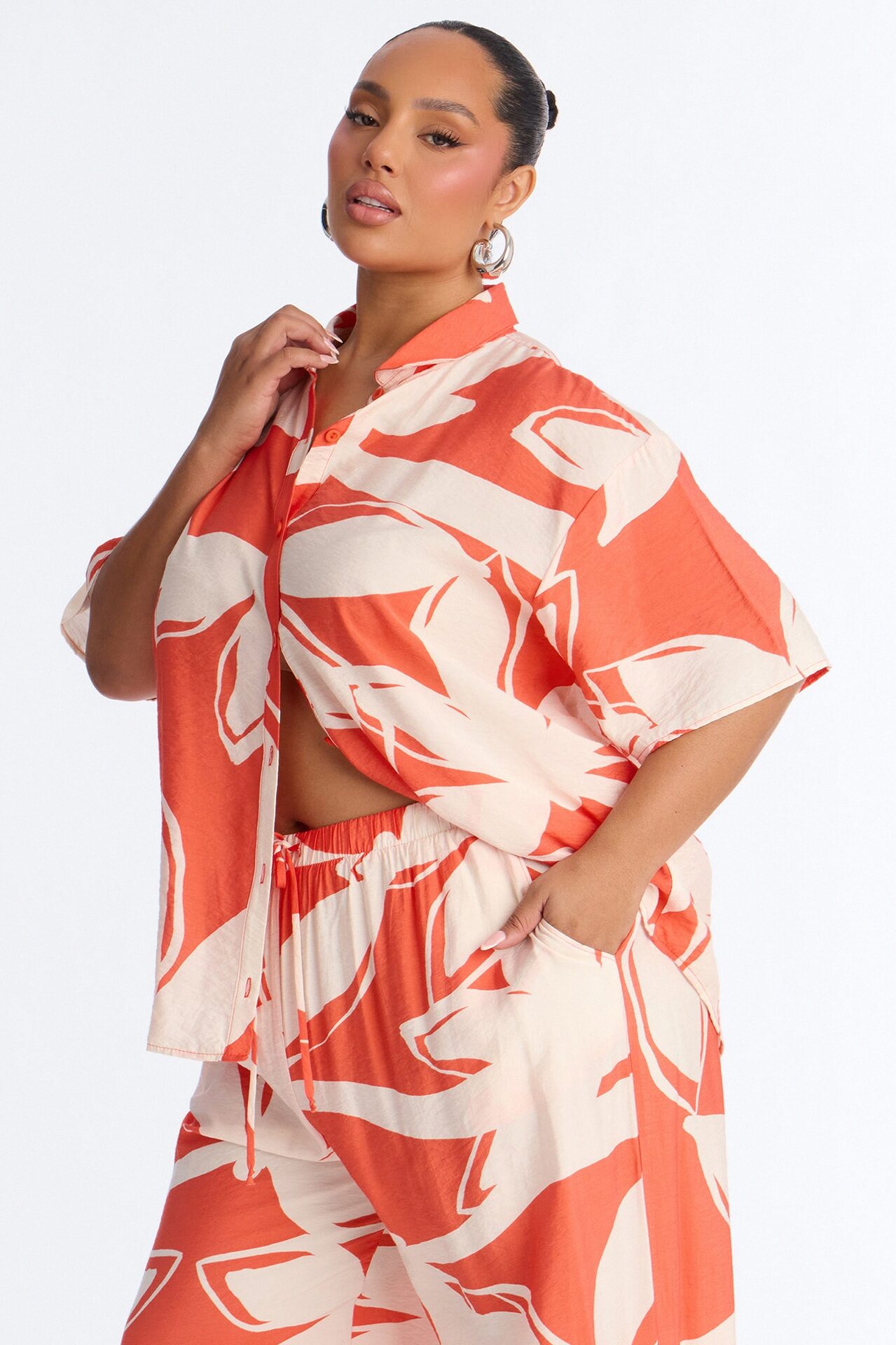 Ready For Vacay Wide Leg Pant Set - Orange