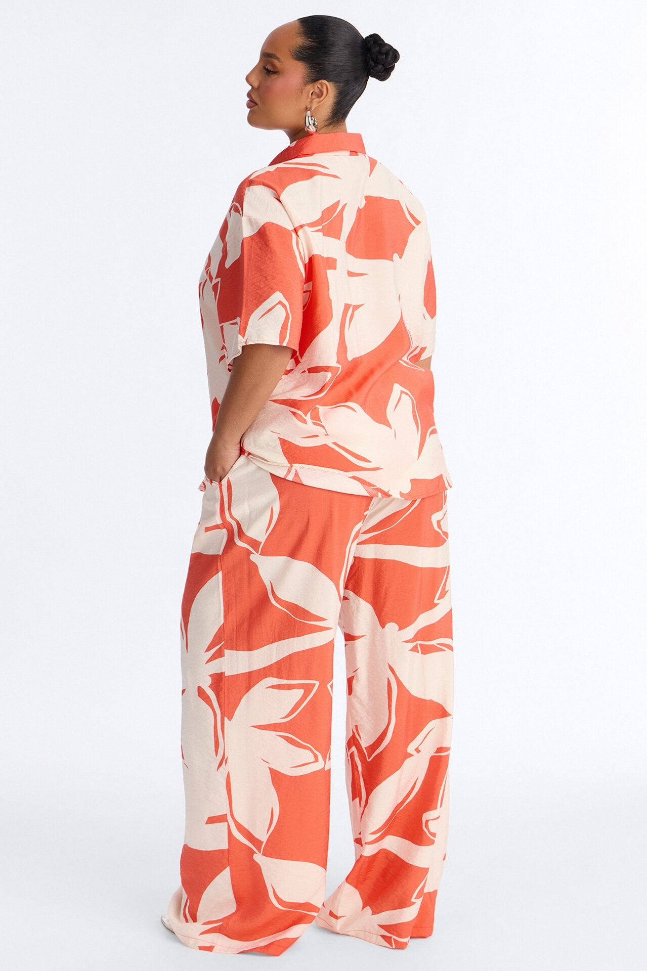 Ready For Vacay Wide Leg Pant Set - Orange