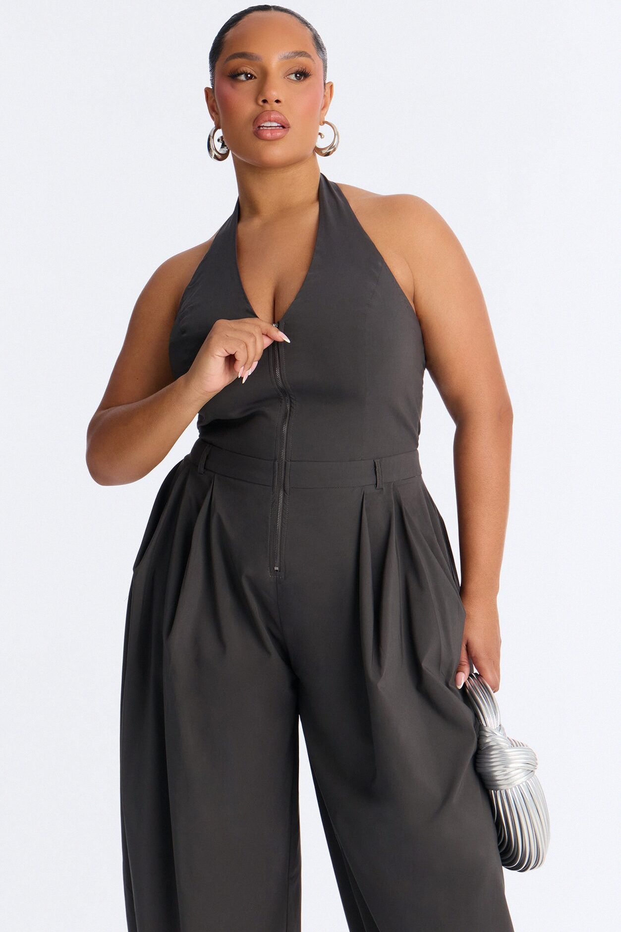 Alyssia Balloon Leg Jumpsuit - Charcoal