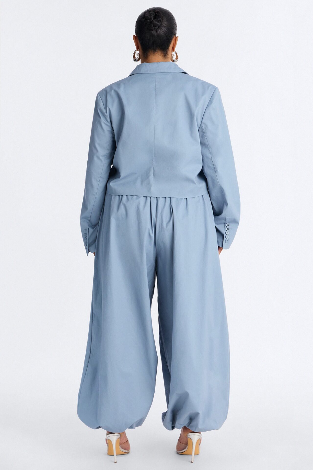 Hailey Blazer Balloon Pant Set - Blue