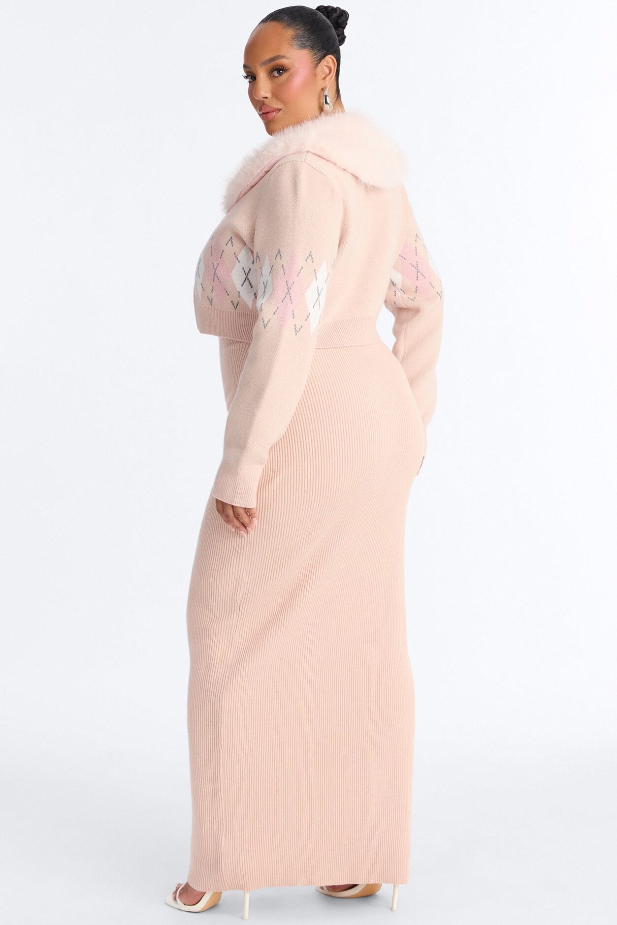 Aspen Sweater Maxi Dress Set - Pink