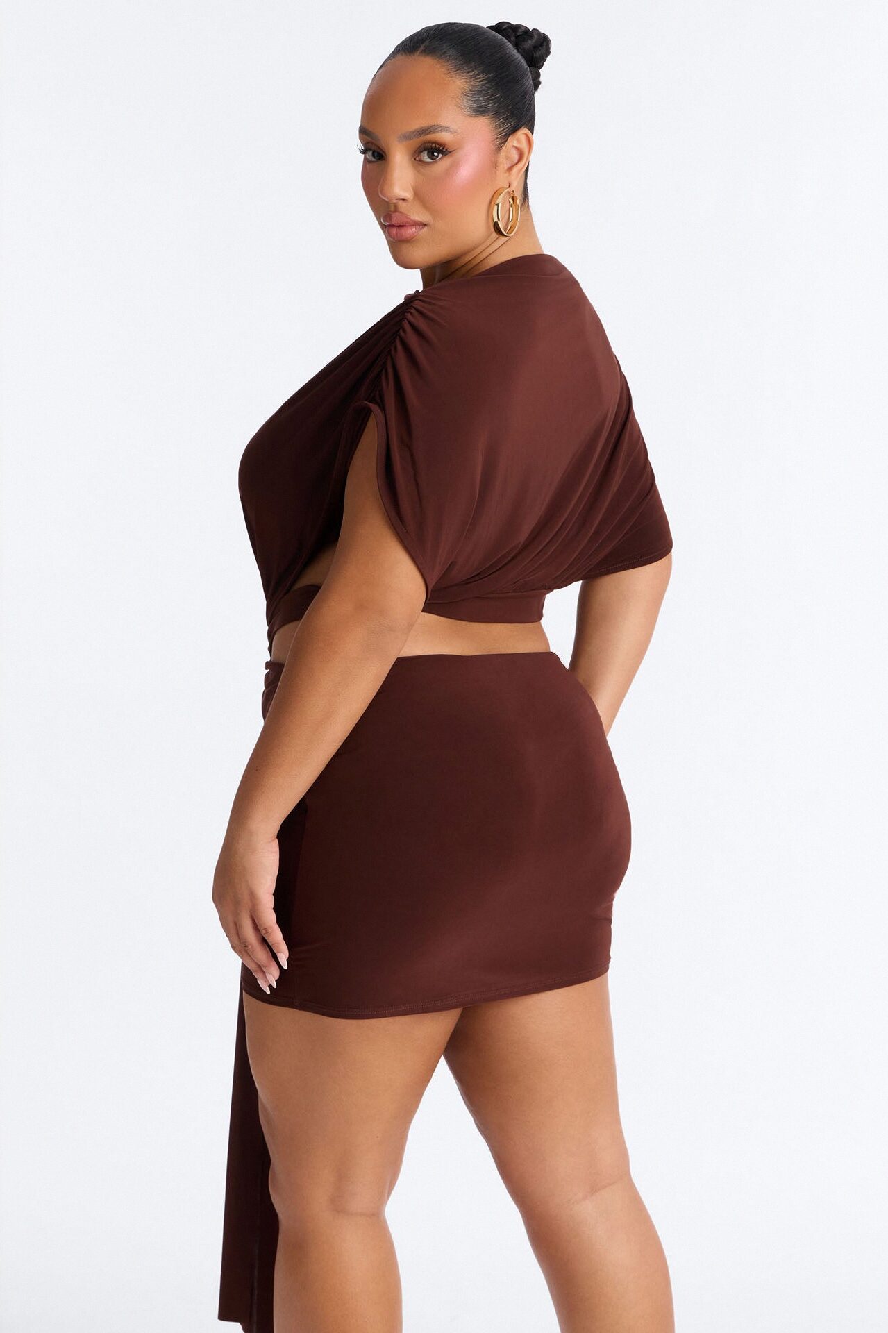 Brandi Cut Out Micro Mini Dress - Chocolate