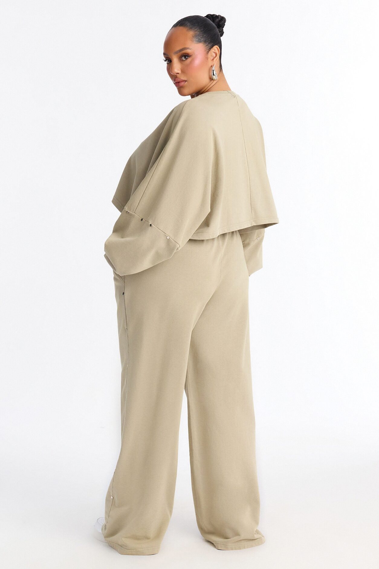Charlie Washed Studded Pant Set - Sage