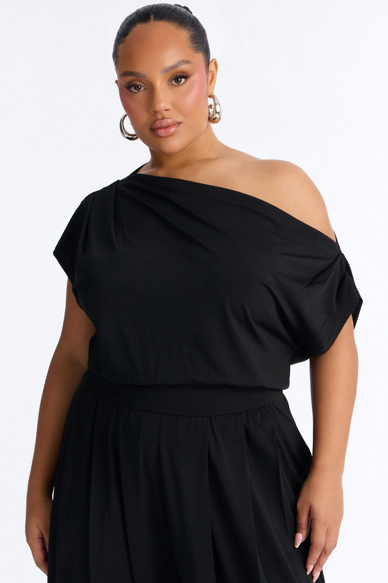 Belina Balloon Leg Off Shoulder Jumpsuit - Black