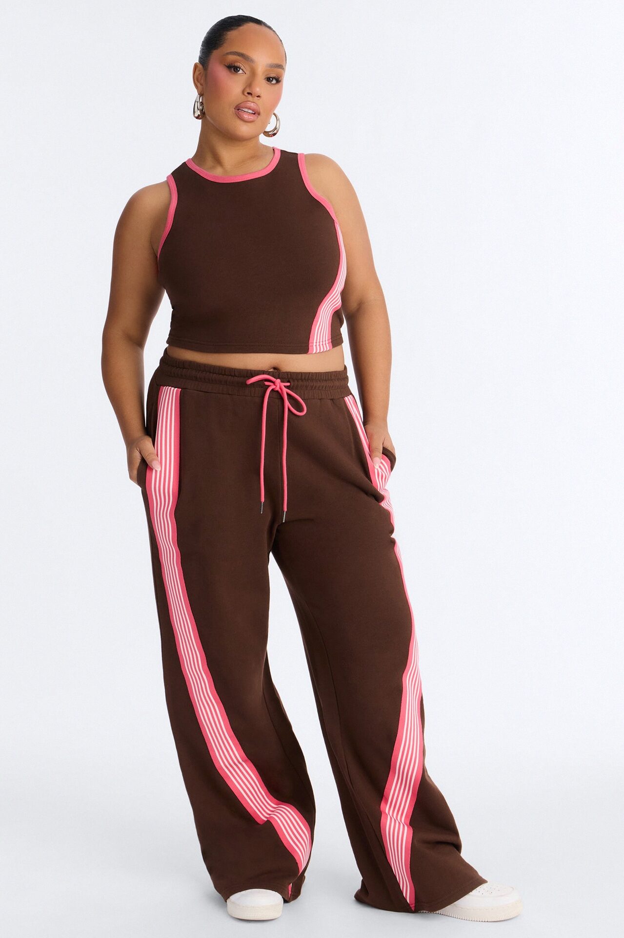 Varsity Babe Pant Set - Chocolate