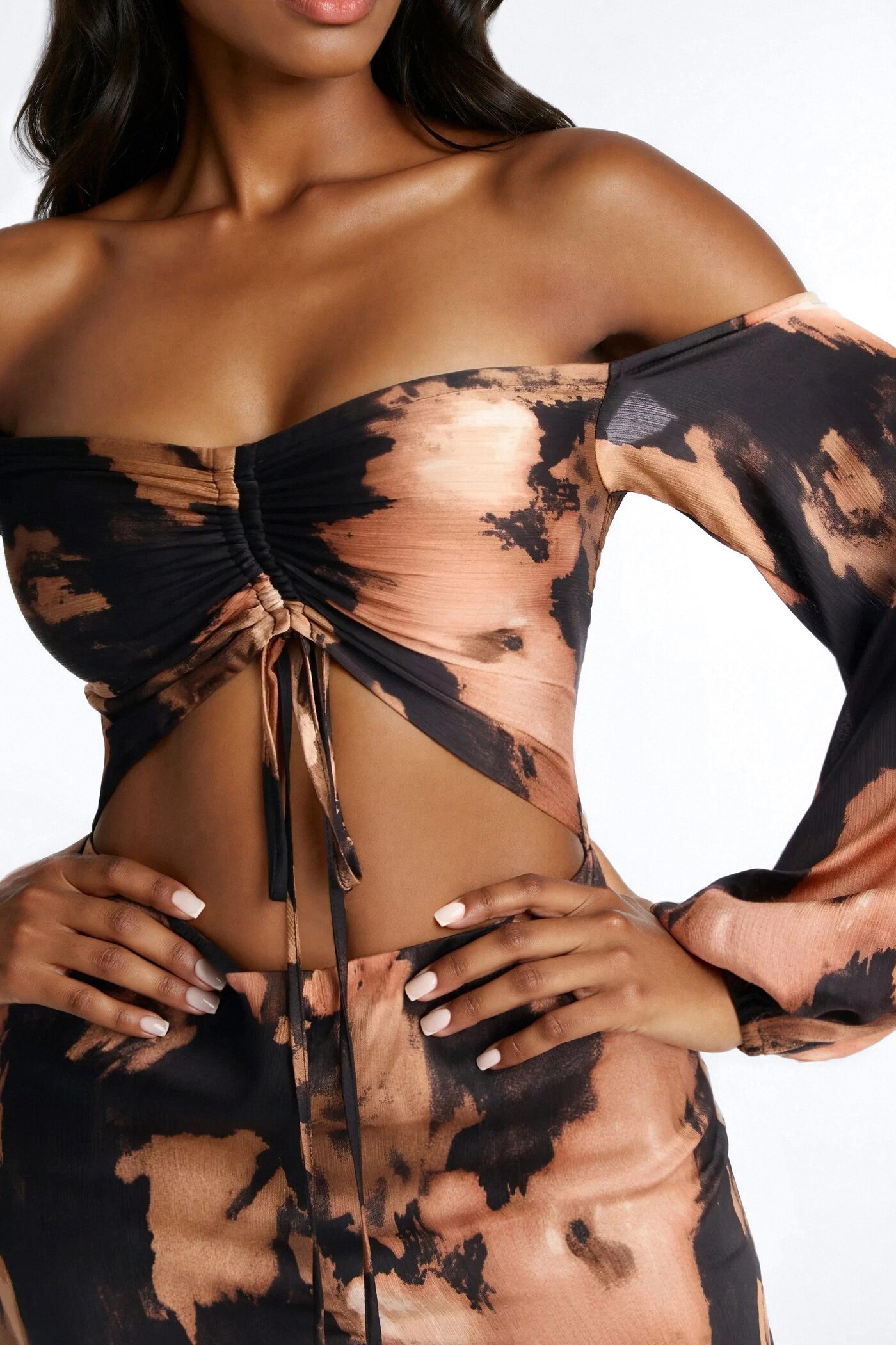 Simone Satin Wide Leg Jumpsuit - Black/combo