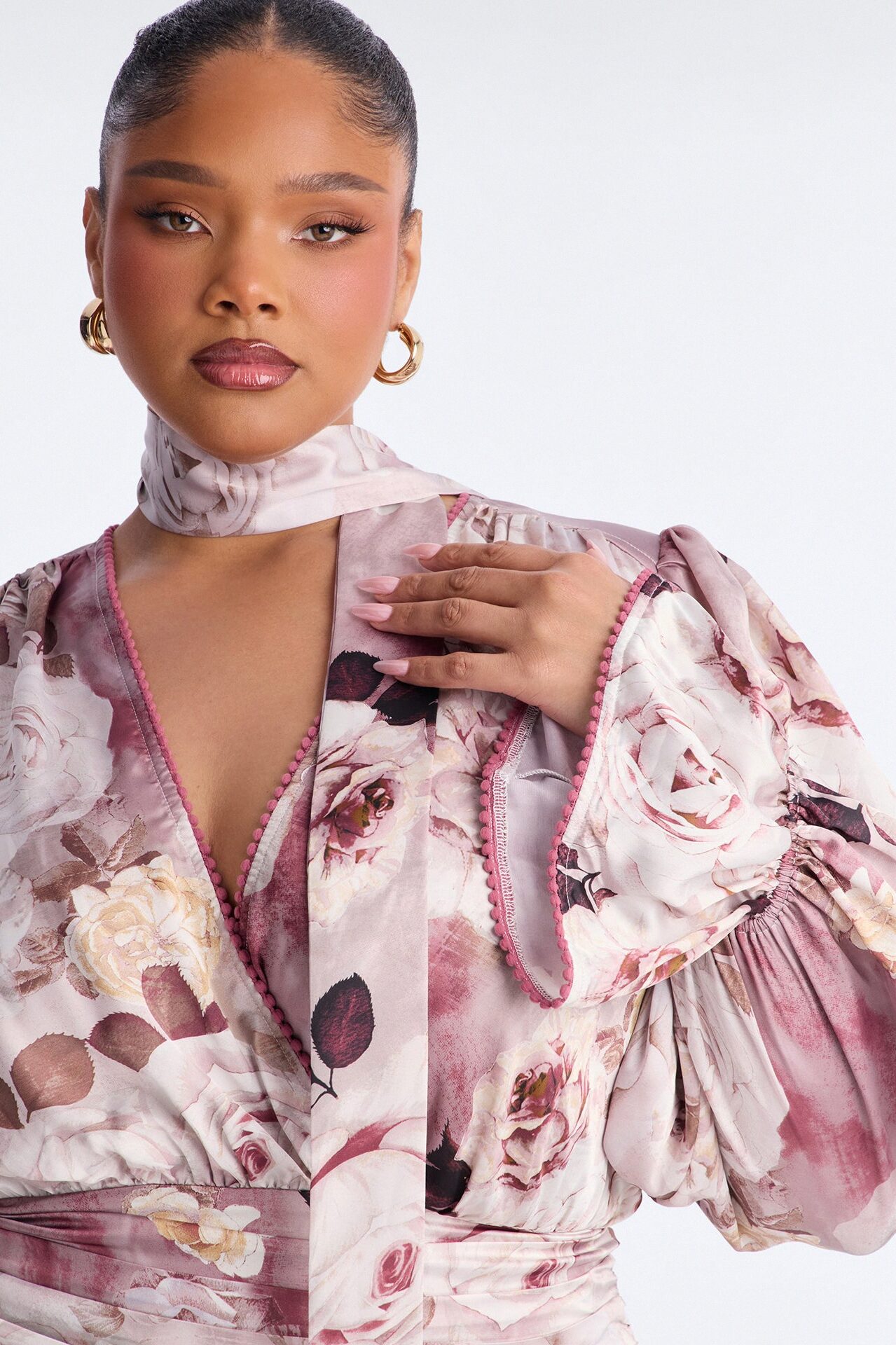 Maryam Ruffle Satin Mini Dress - Mauve/combo
