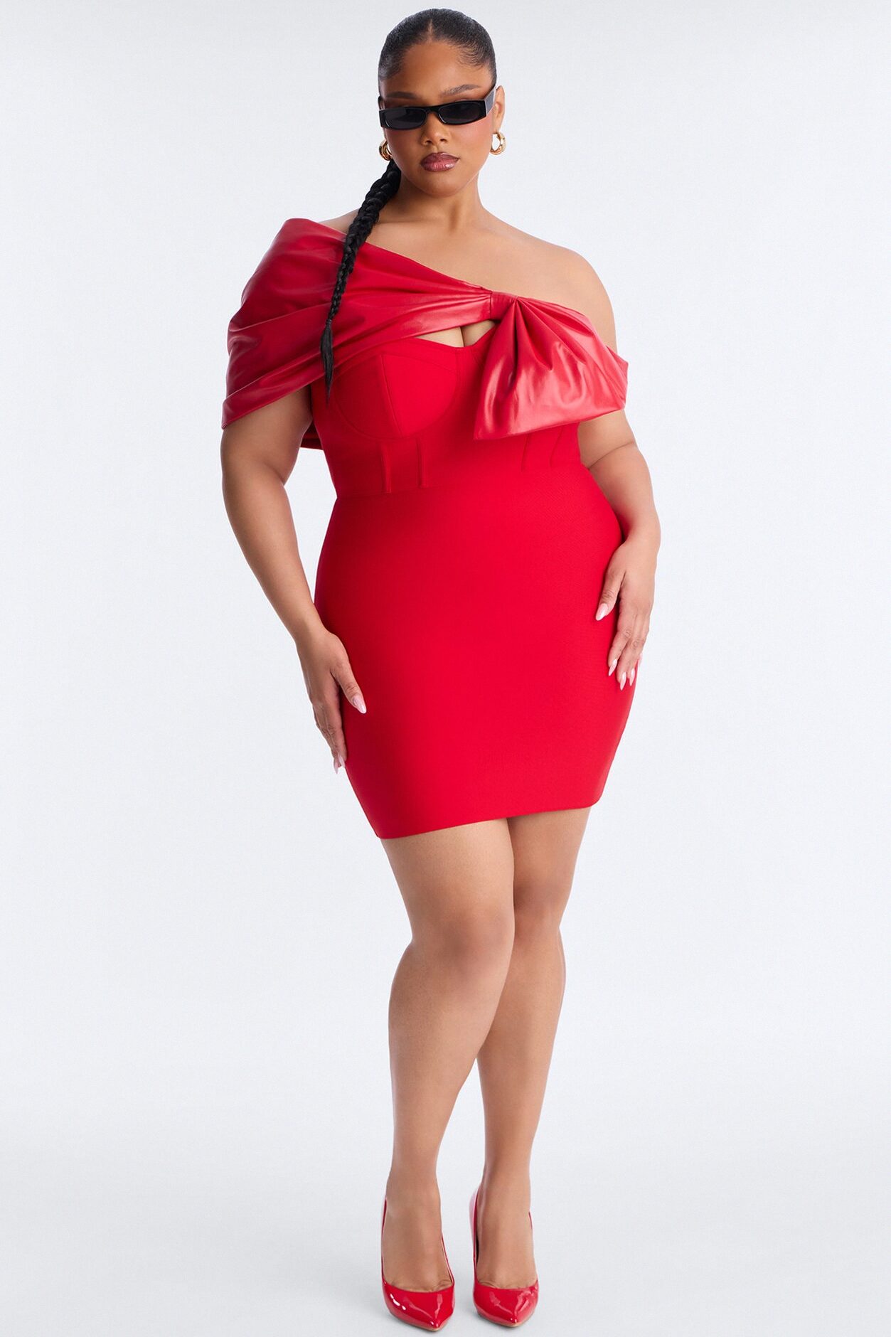 Betty Bow Bandage Mini Dress - Red