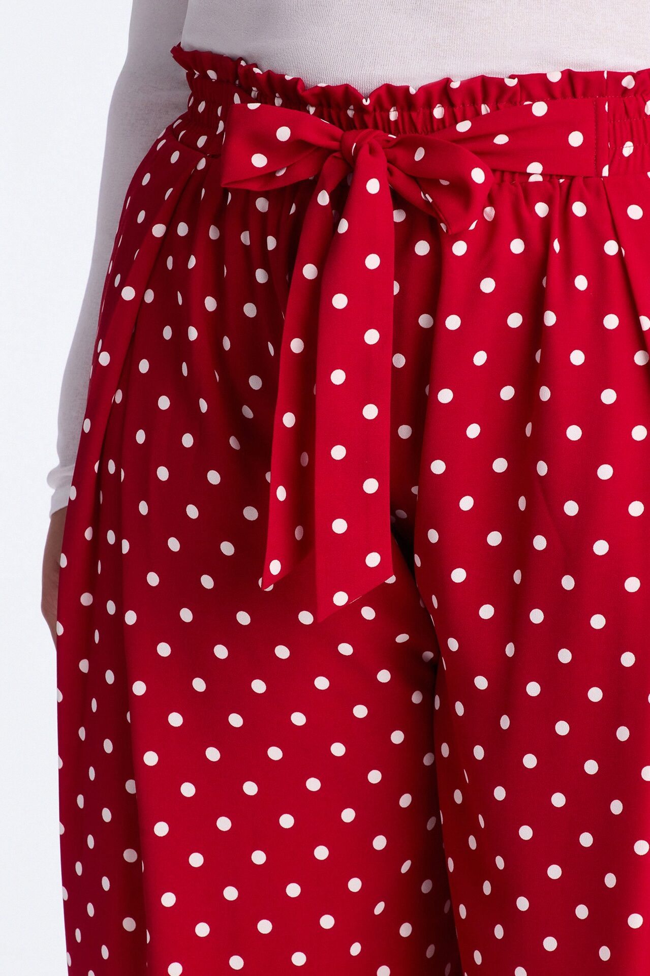 Ella Polka Dot Wide Leg Pant - Red/White