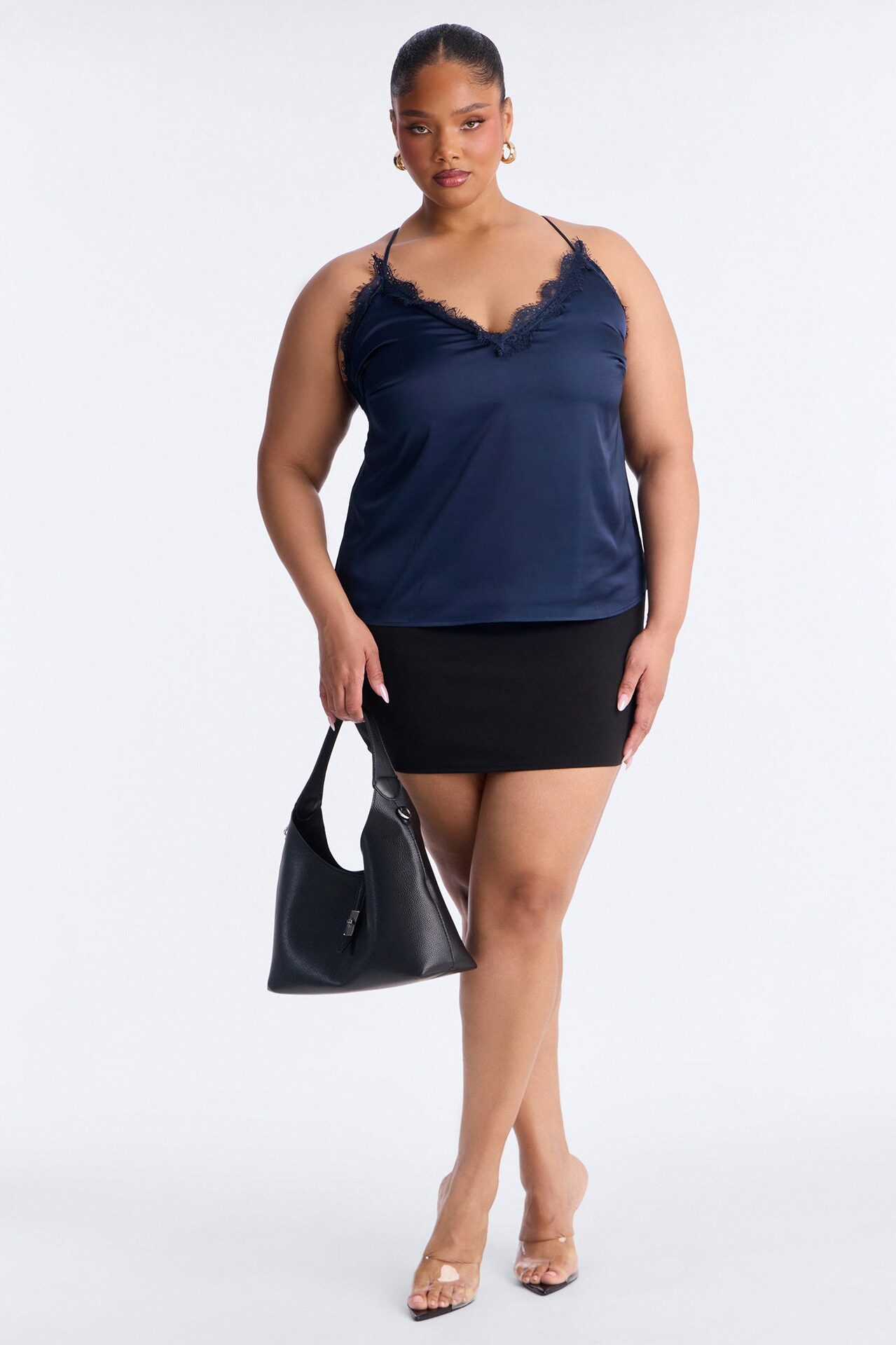 Living In Lace Cami Top - Navy