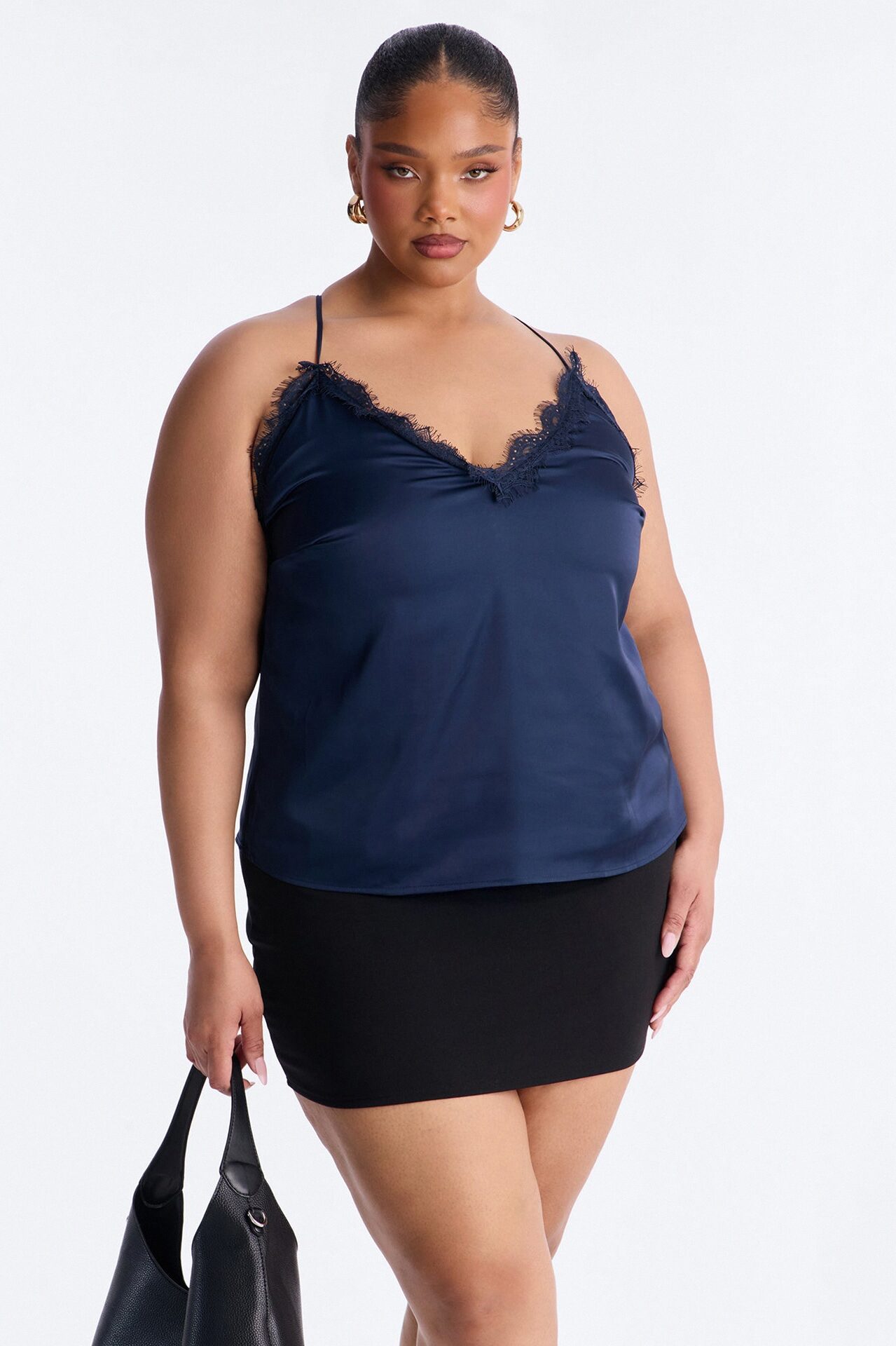 Living In Lace Cami Top - Navy