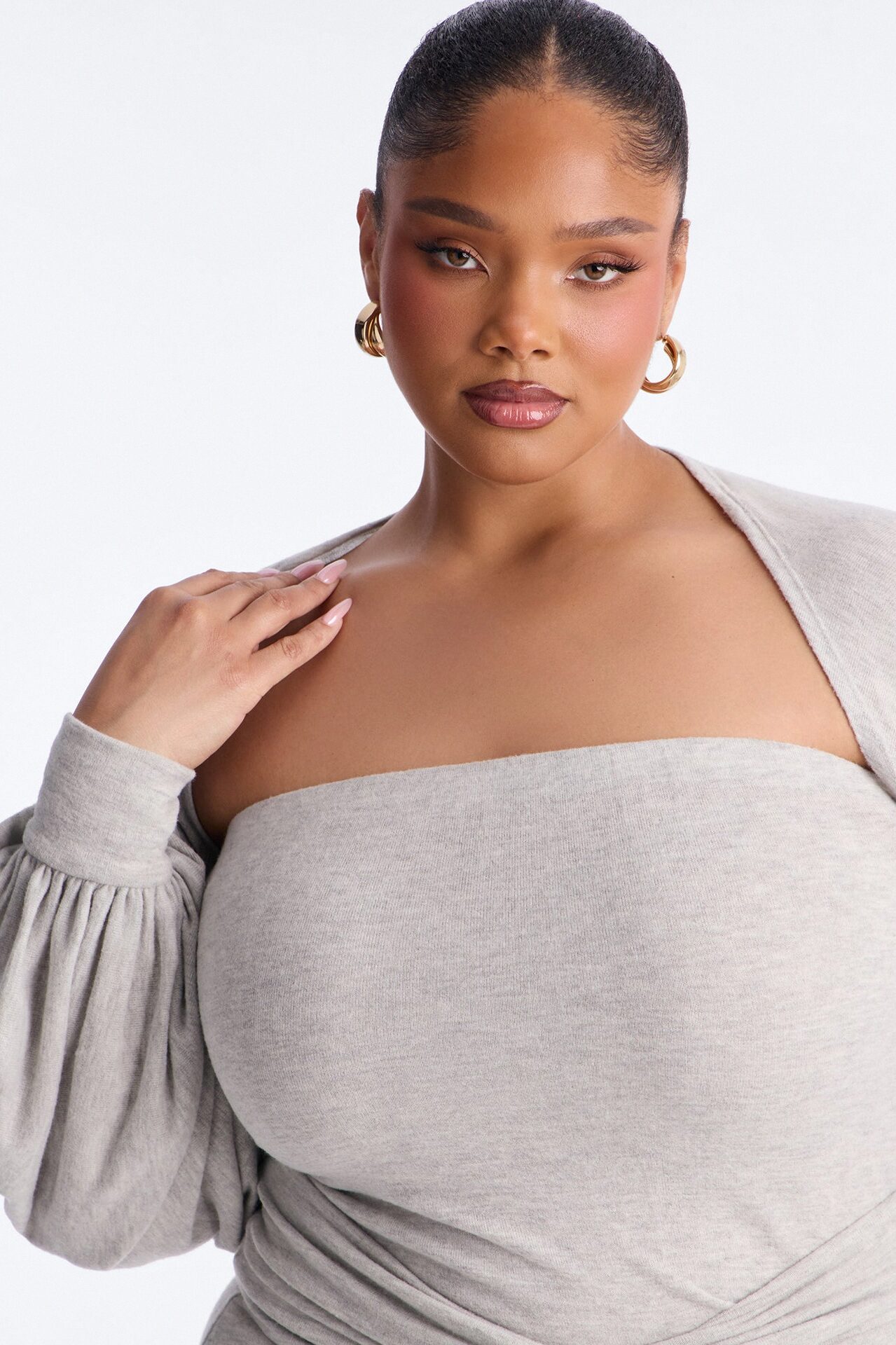 Witney Bolero Maxi Dress - Heather Grey