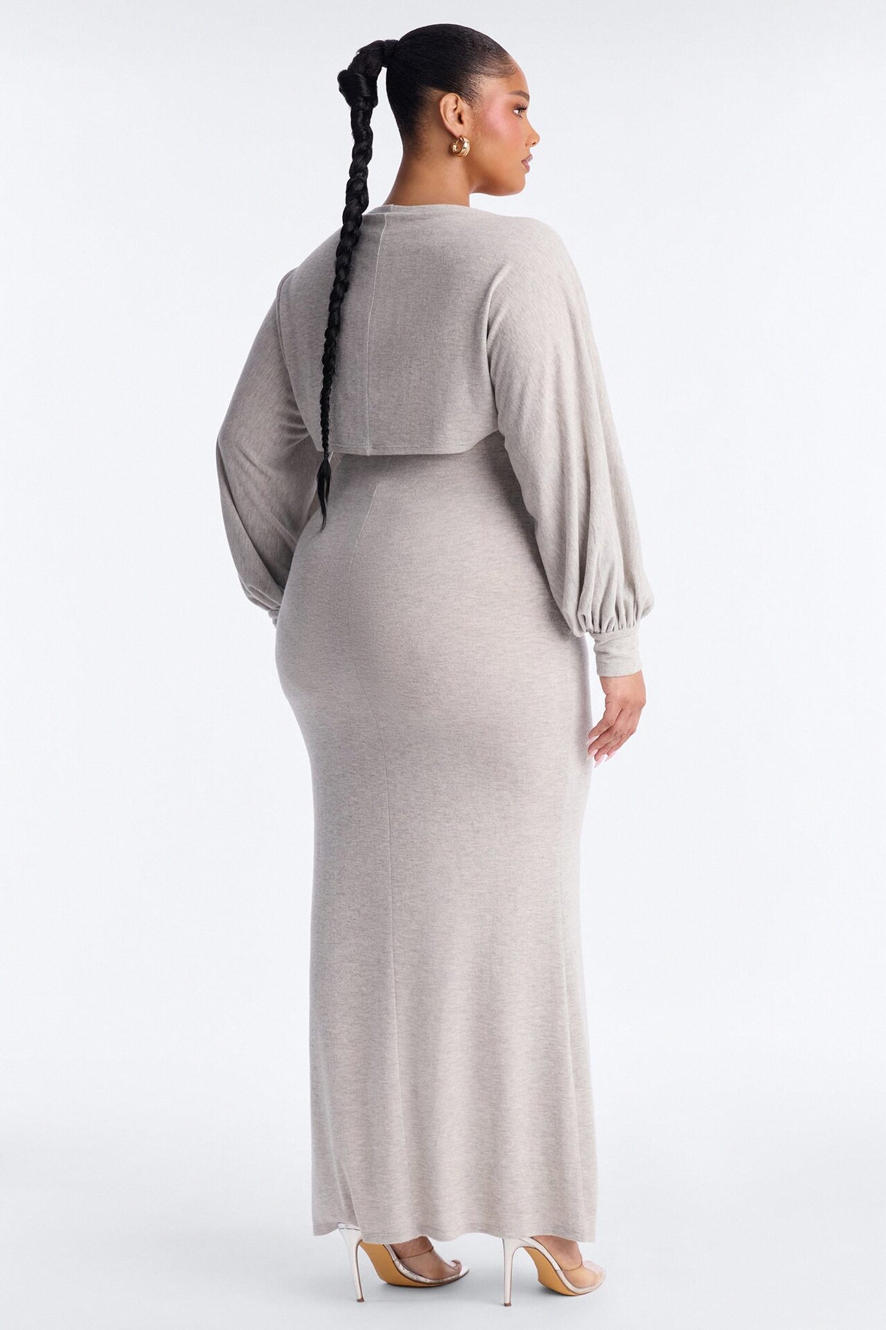 Witney Bolero Maxi Dress - Heather Grey