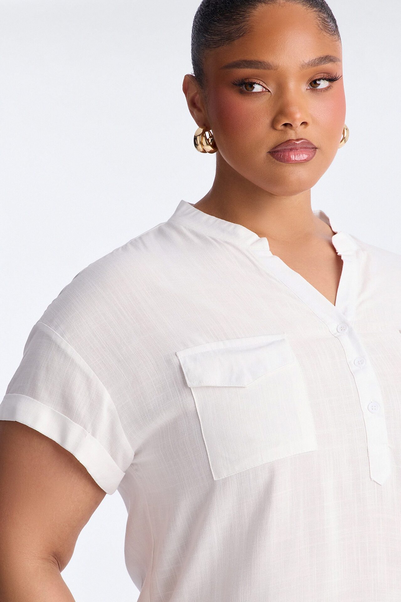 Always Carried Away Linen Top - Off White