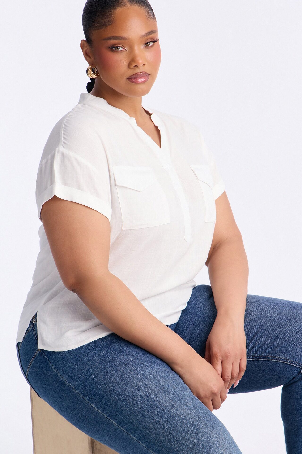 Always Carried Away Linen Top - Off White