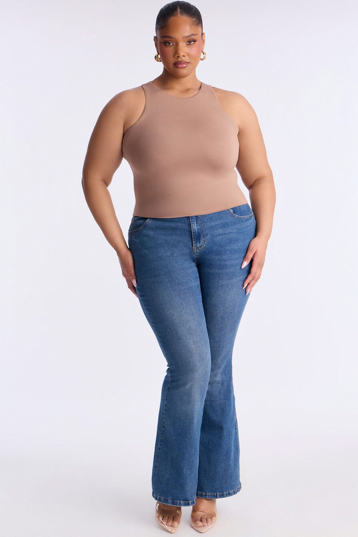 Jamie Double Lined Tank Top - Taupe