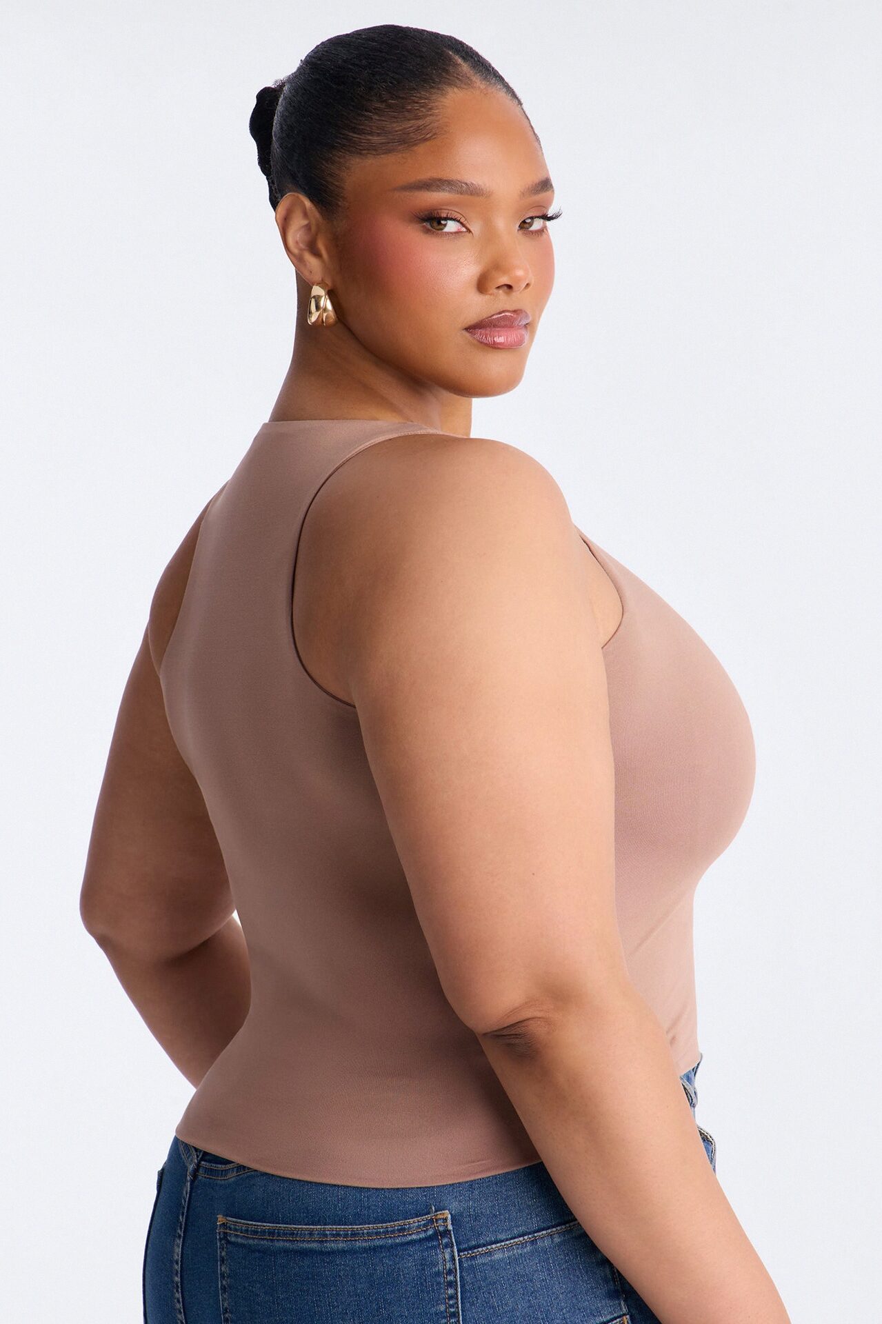 Jamie Double Lined Tank Top - Taupe