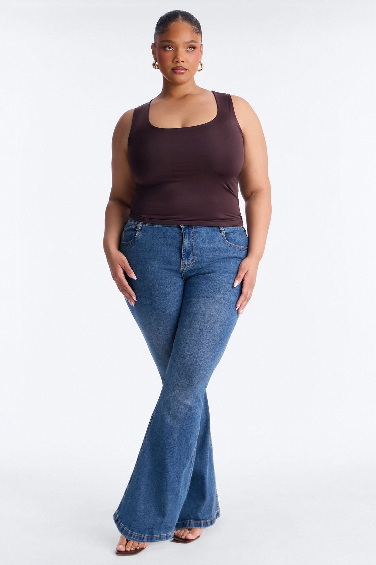 Venus Double Lined Tank Top - Brown