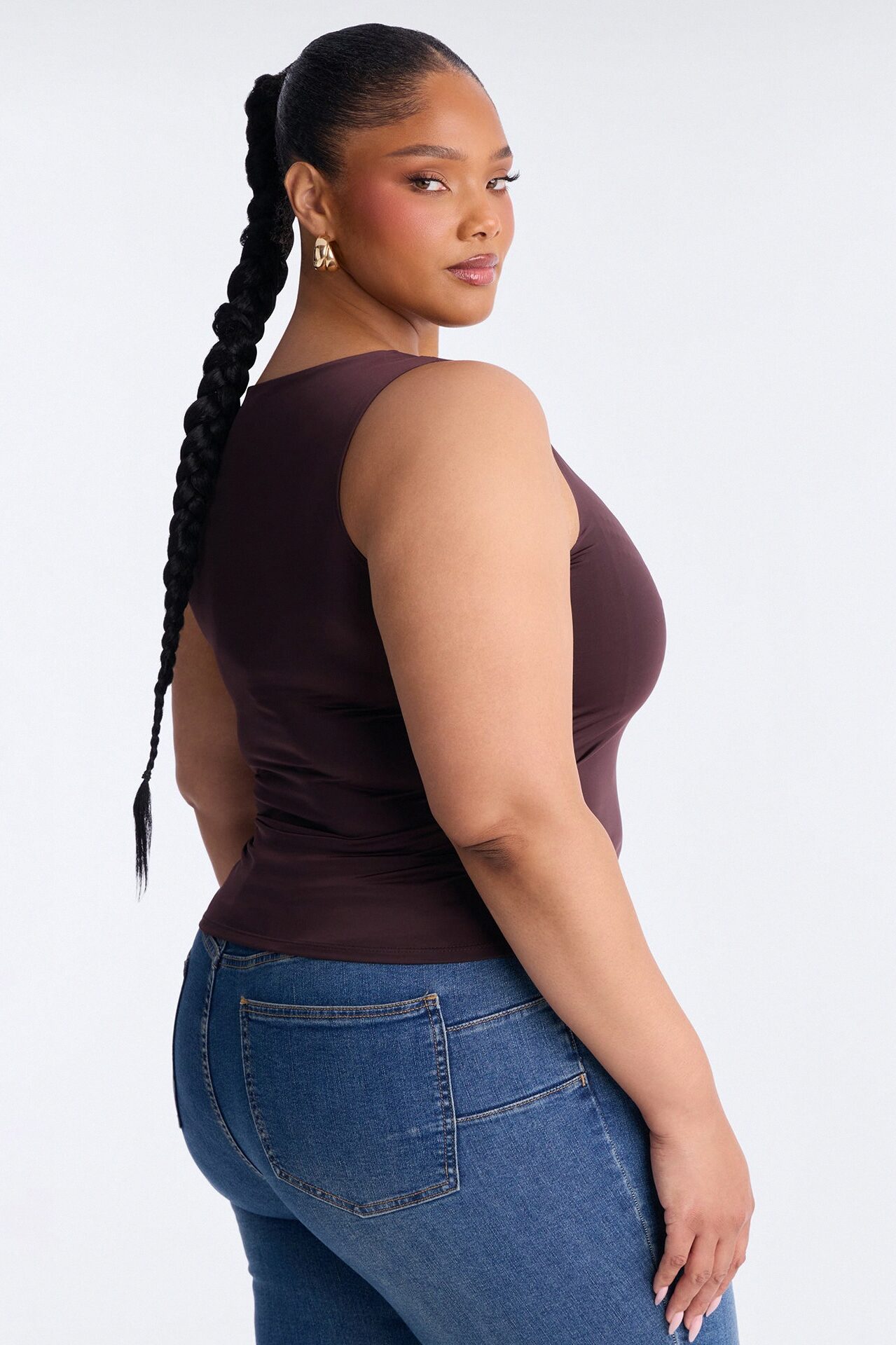 Venus Double Lined Tank Top - Brown