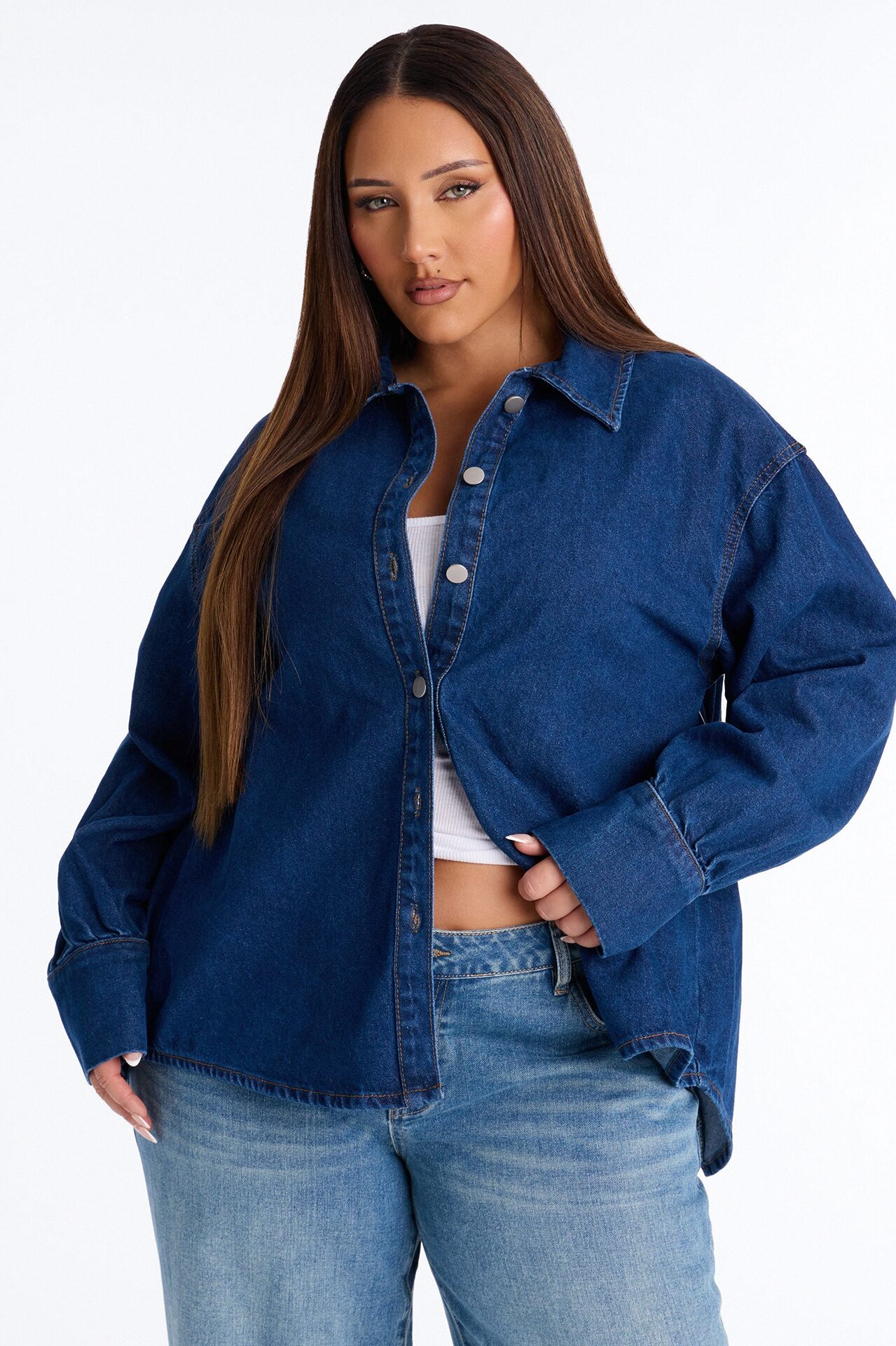 Myra Oversized Denim Shirt - Indigo