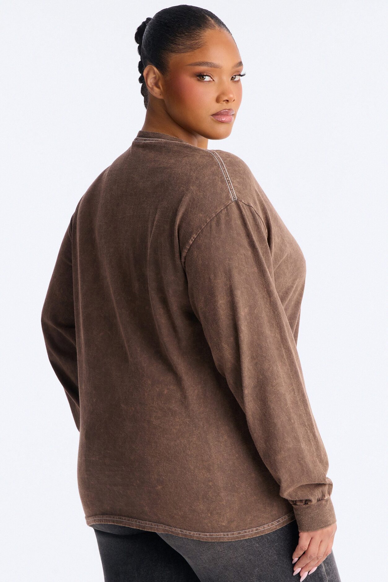 Jimi Hendrix Washed Long Sleeve Tee - Brown