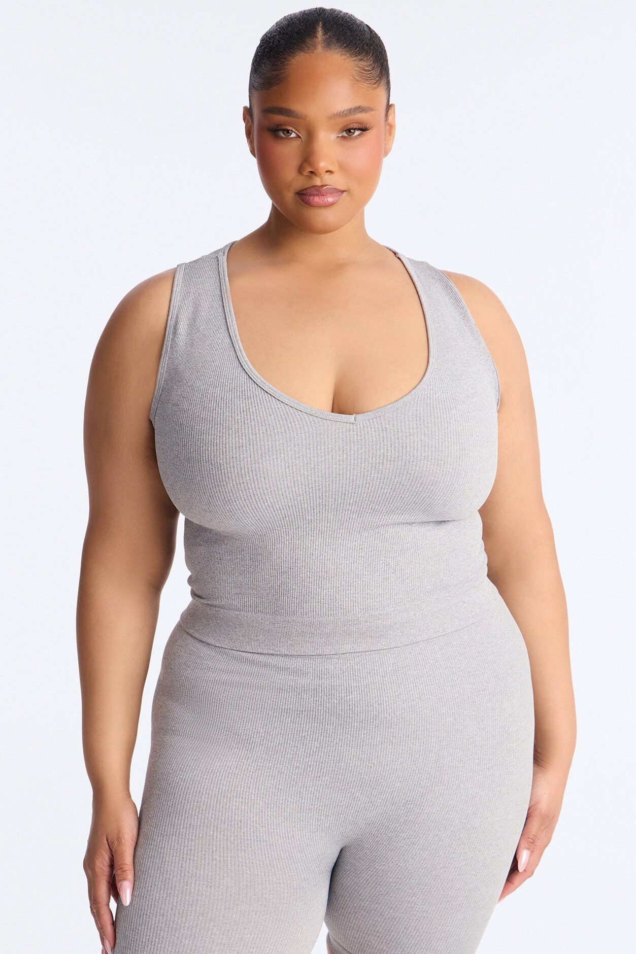 Allison Seamless Biker Short Set - Grey