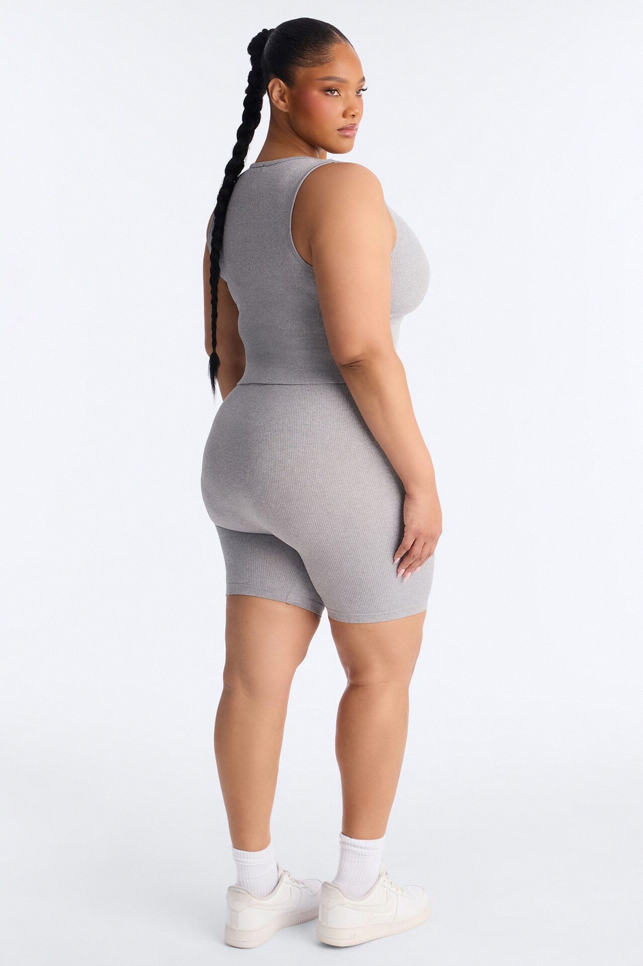 Allison Seamless Biker Short Set - Grey