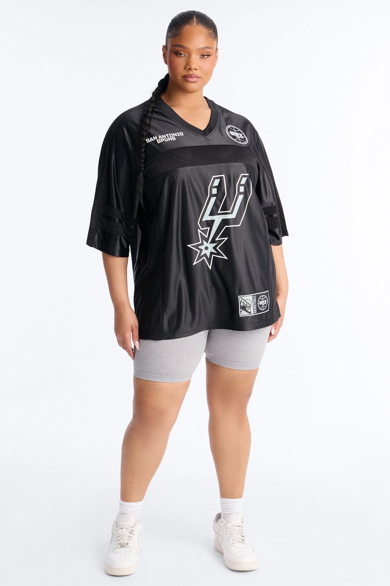 NBA Spurs Oversized Mesh Tee - Black