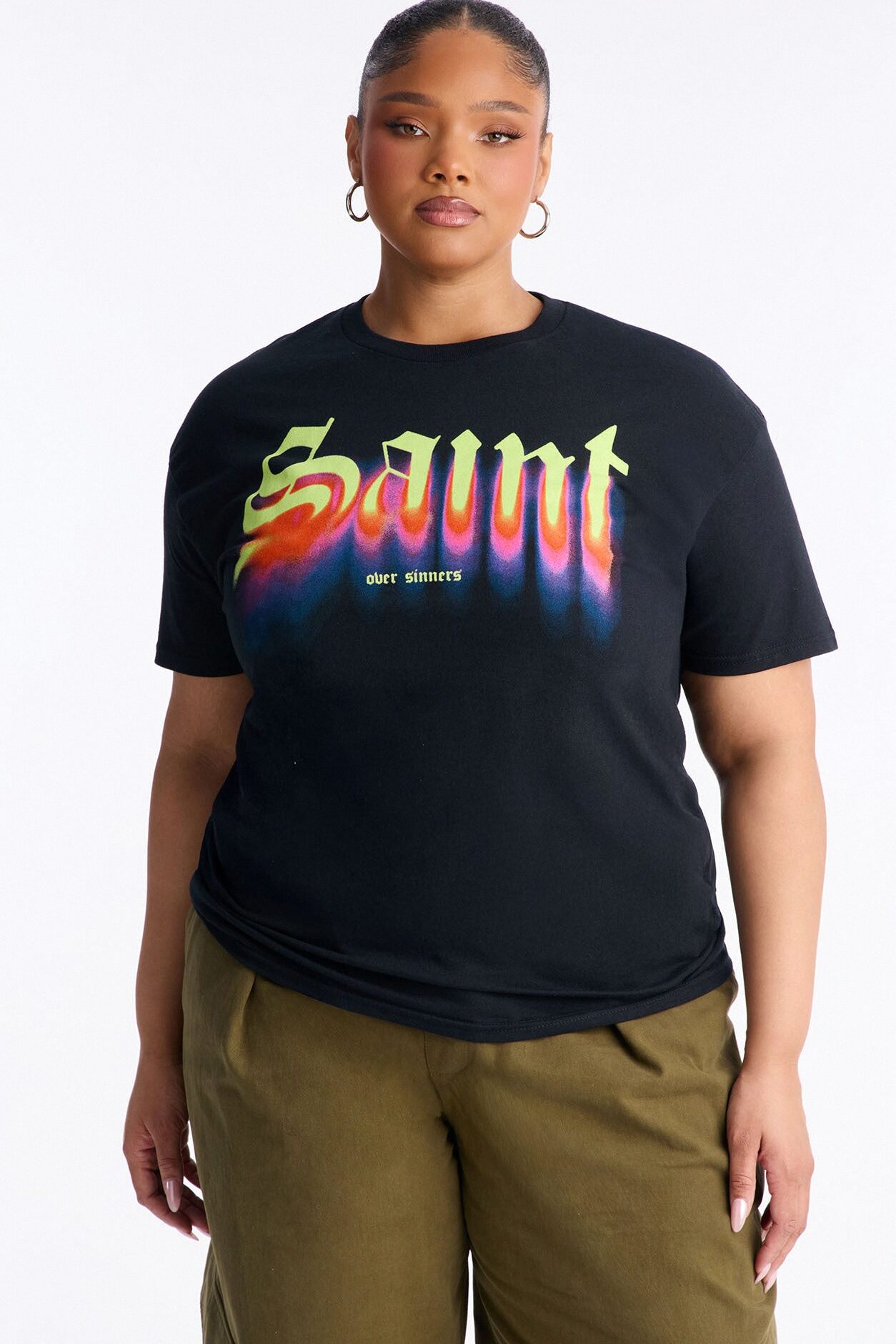 Saint Over Sinner Oversize Tee - Black