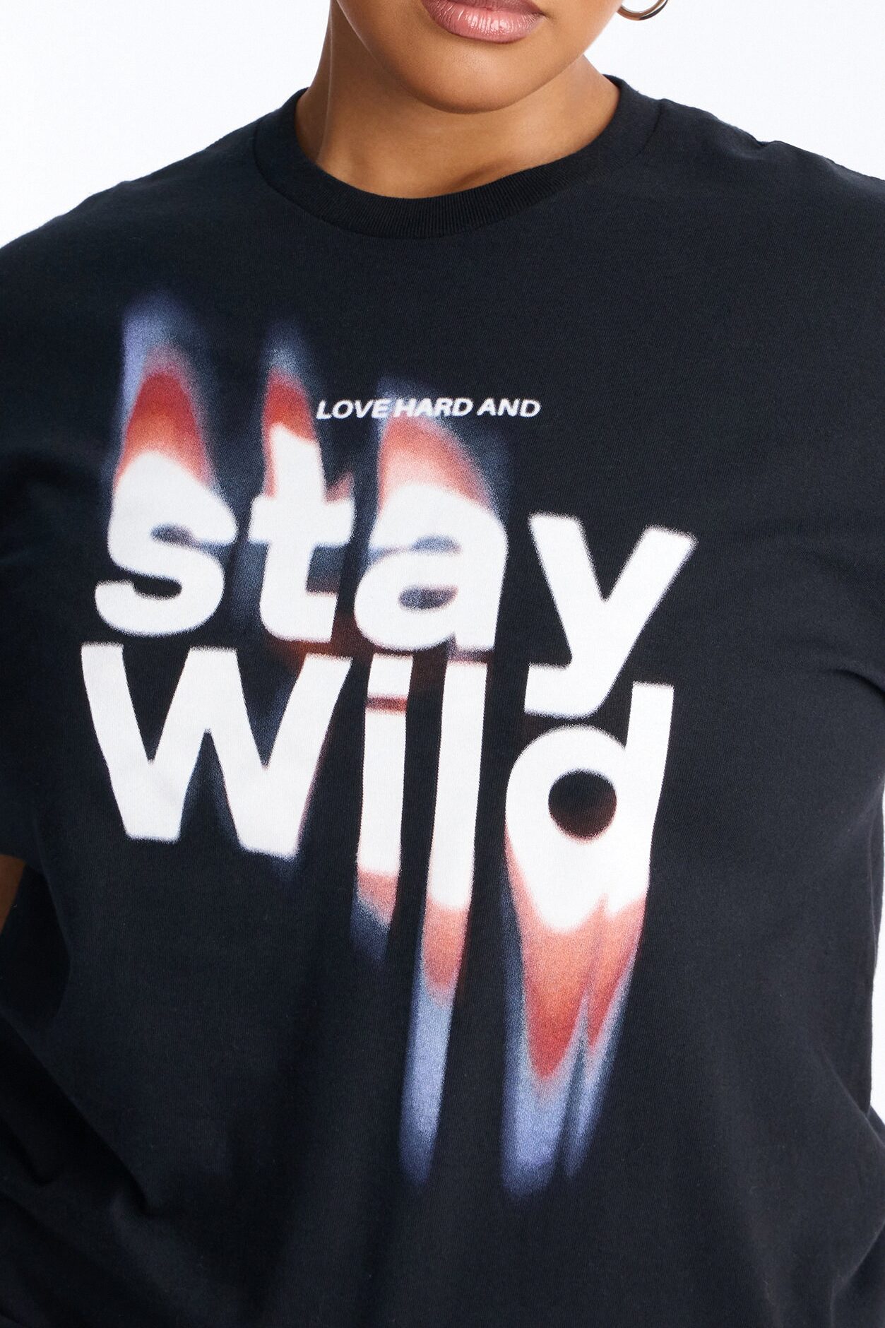 Stay Wild Oversize Tee - Black