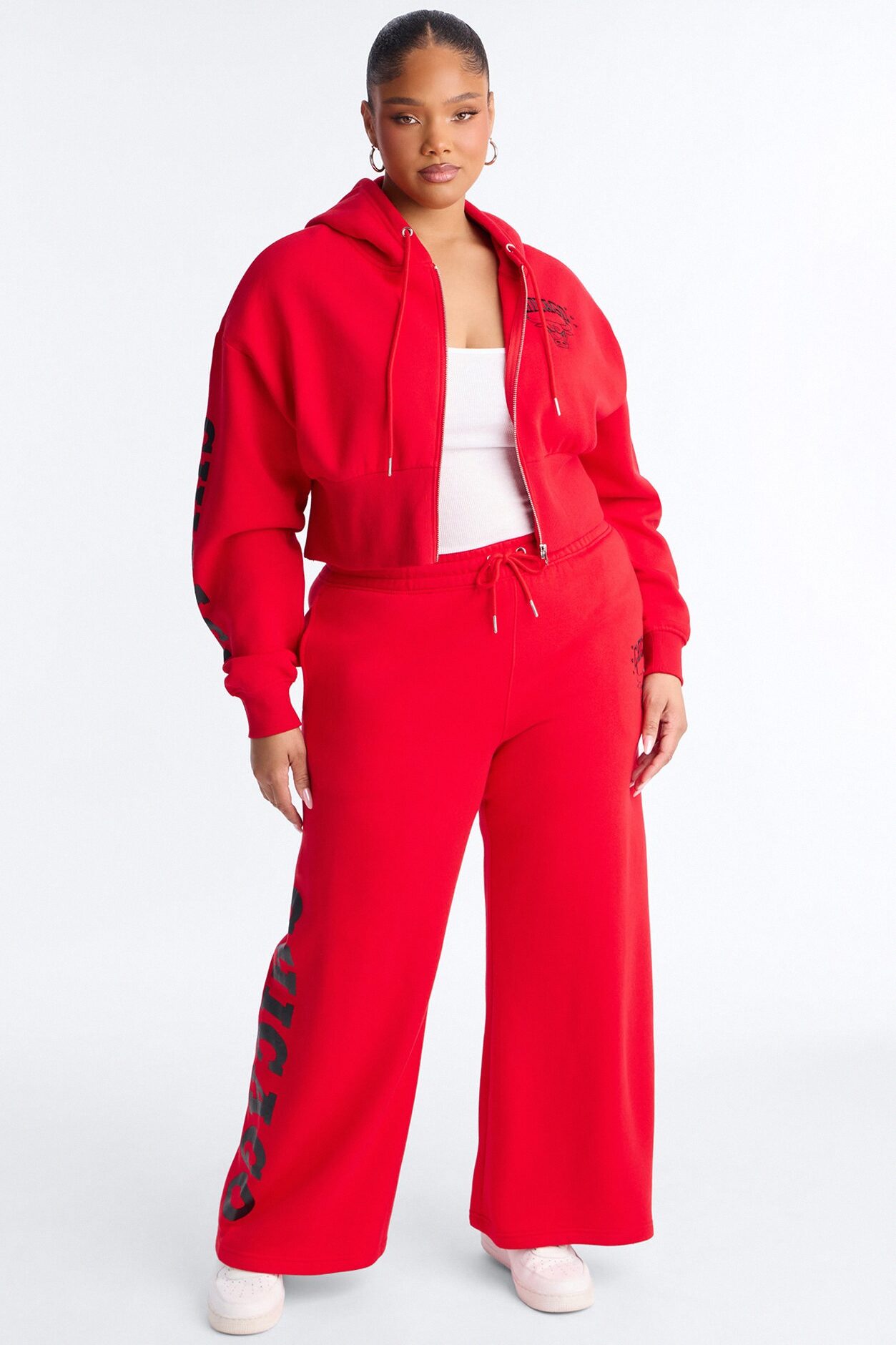 NBA Chicago Bulls Fleece Wide Leg Pants - Red