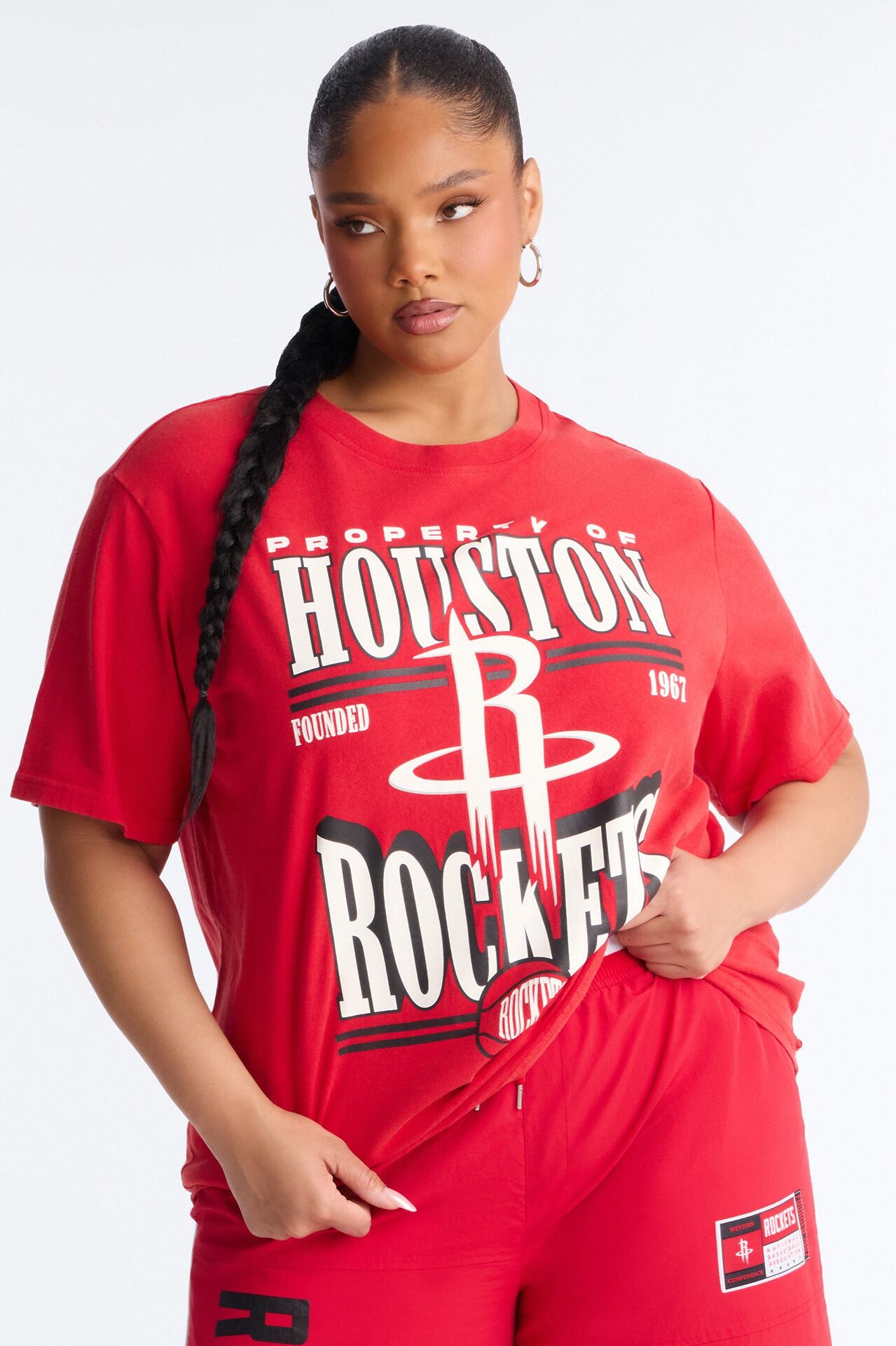 NBA Houston Rockets Washed Oversized Tee - Red